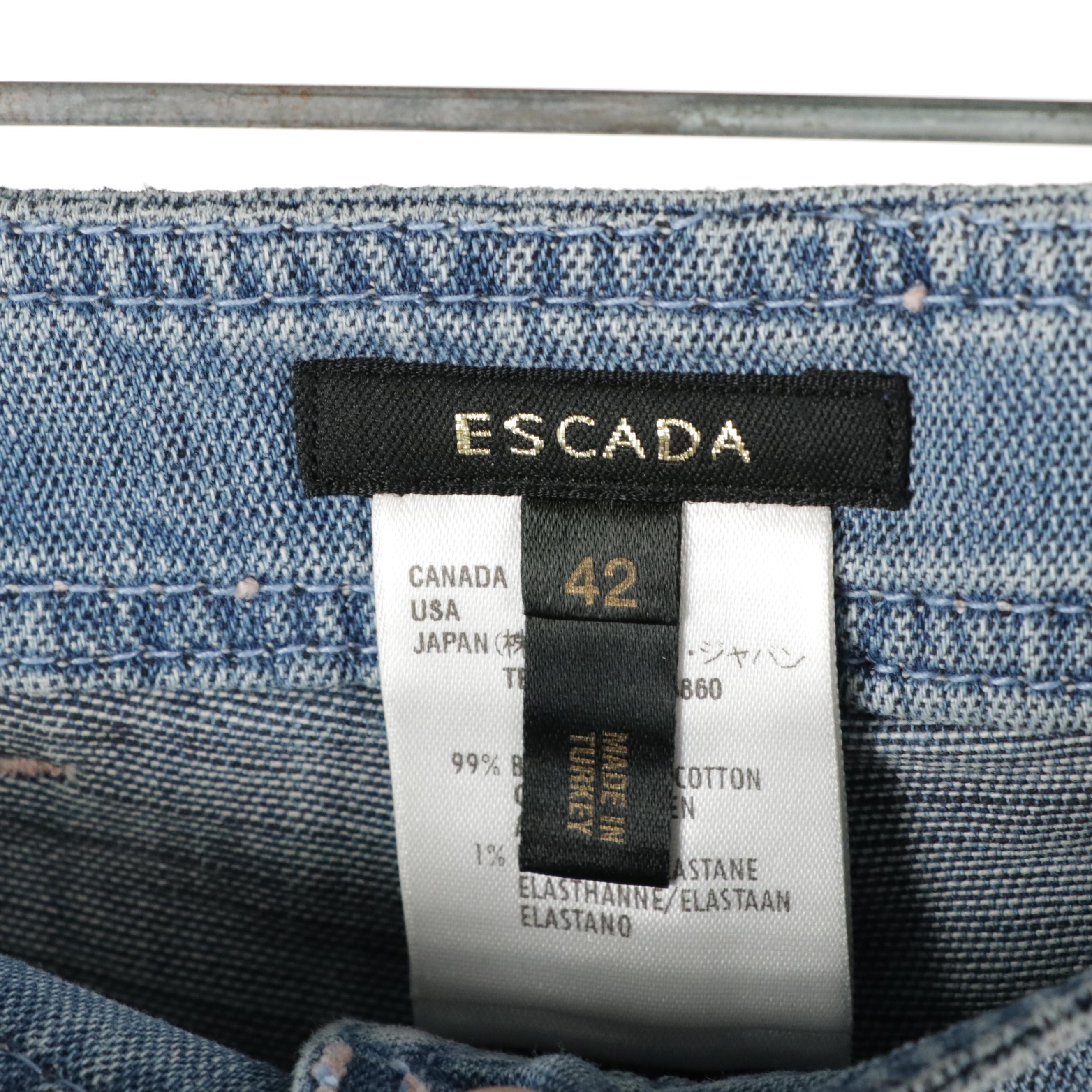 Escada Light Wash Denim Jeans, With Tags