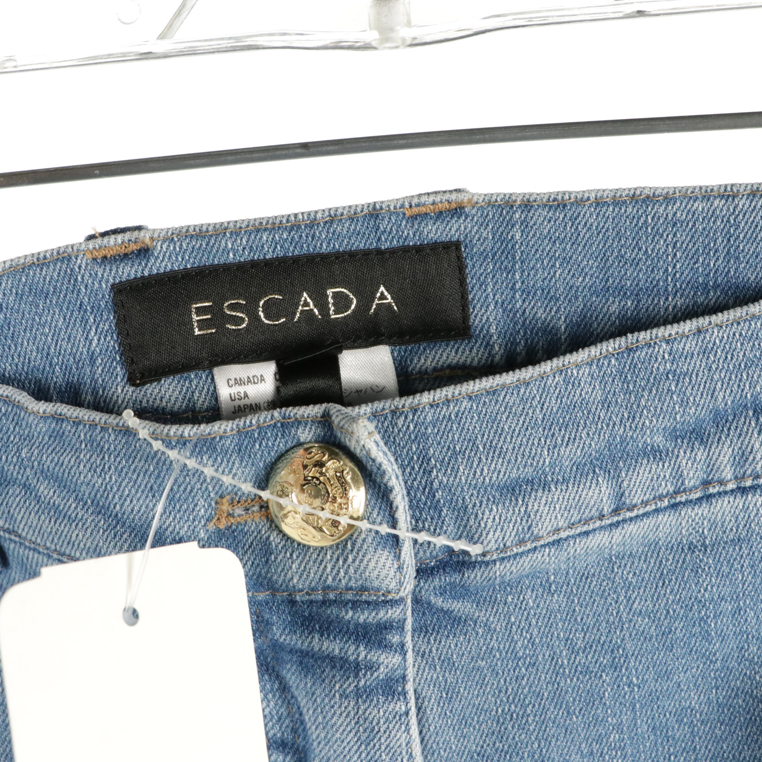 Escada Light Wash Denim Jeans, With Tags