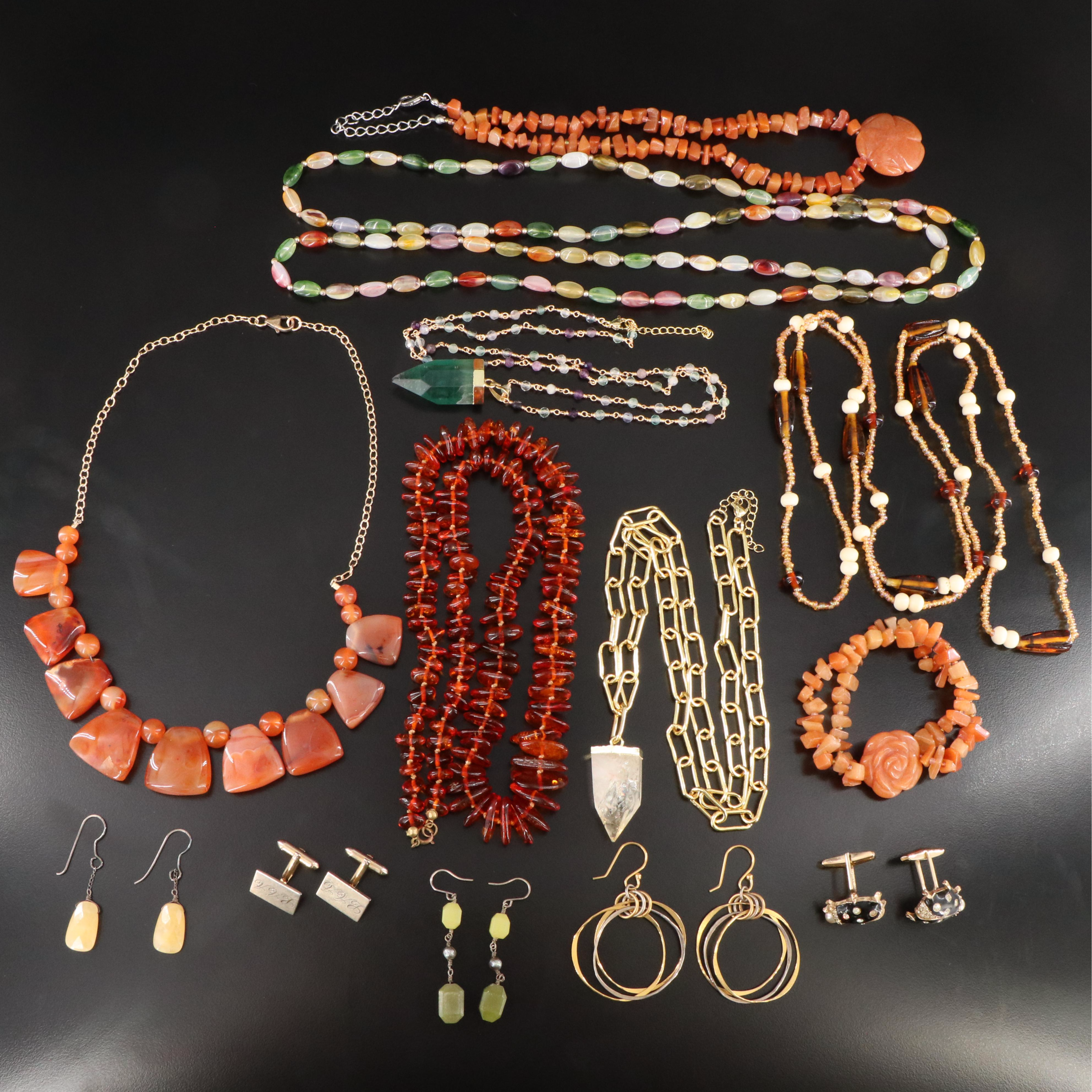 Ciner Ladybug Cufflinks, Quartzite and Fluorite Featured in Jewelry Collection