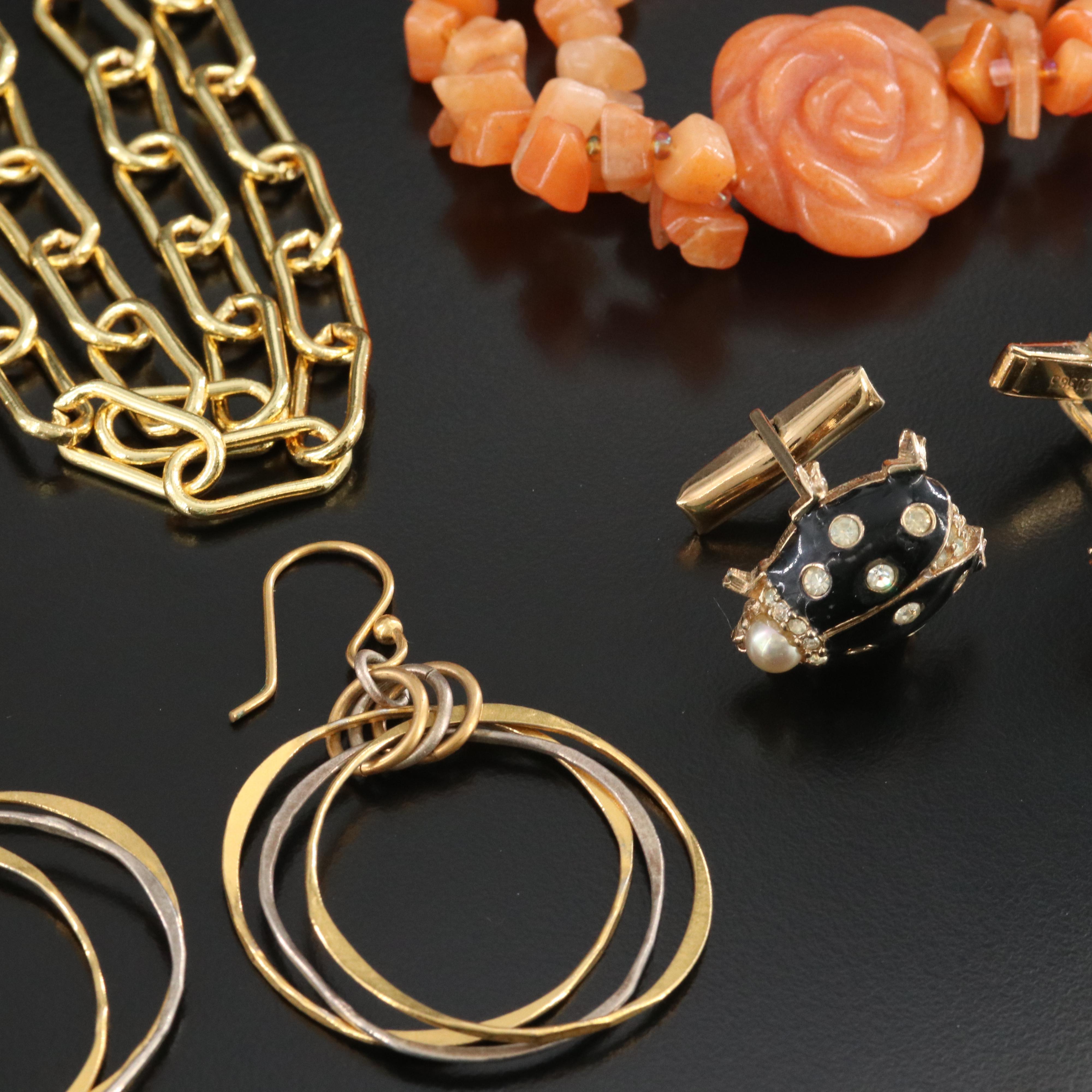 Ciner Ladybug Cufflinks, Quartzite and Fluorite Featured in Jewelry Collection