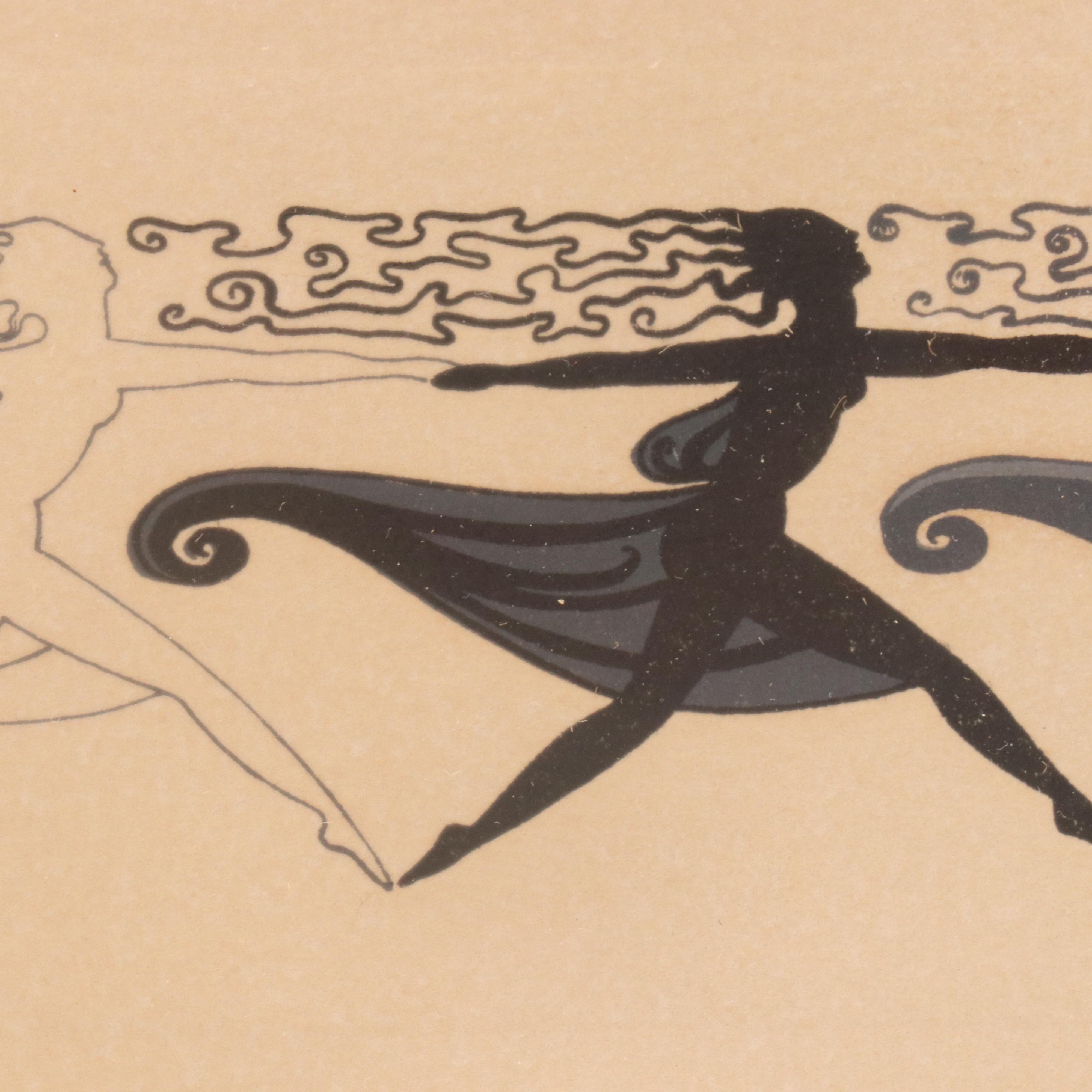 Erté Art Deco Serigraph "Dancers," Early 20th Century
