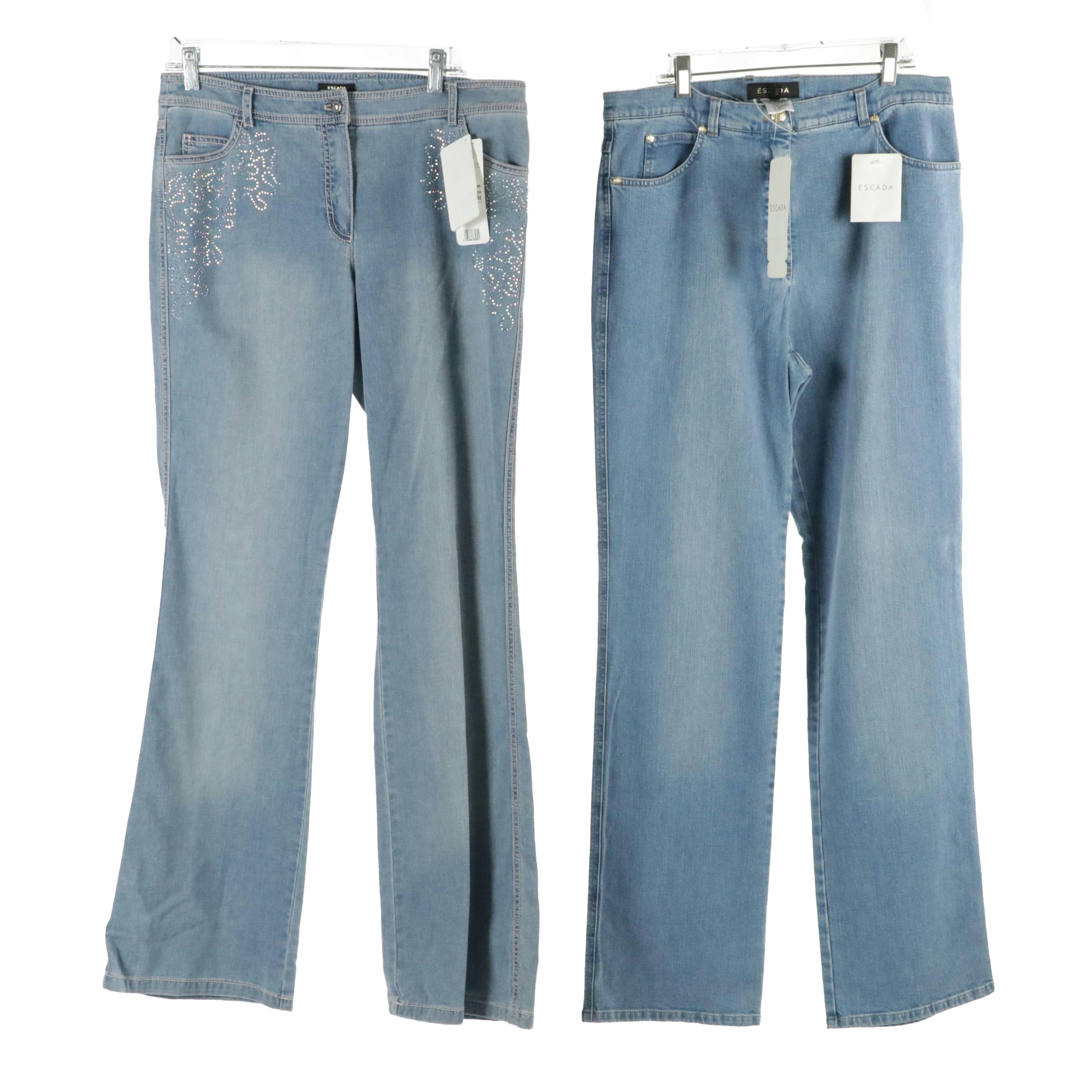 Escada Light Wash Denim Jeans, With Tags