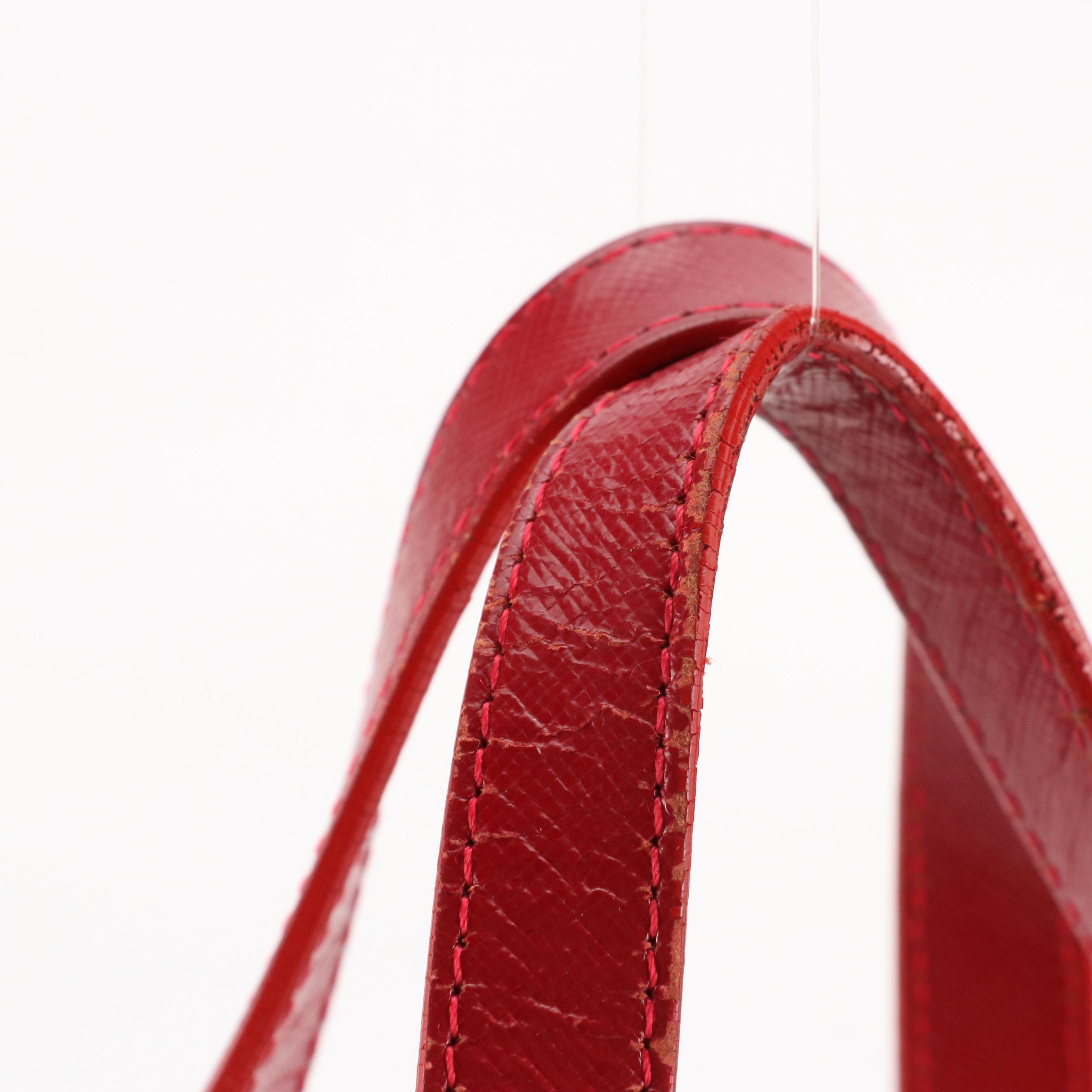 Burberrys Handbag in Haymarket Check Canvas and Red Leather Trim