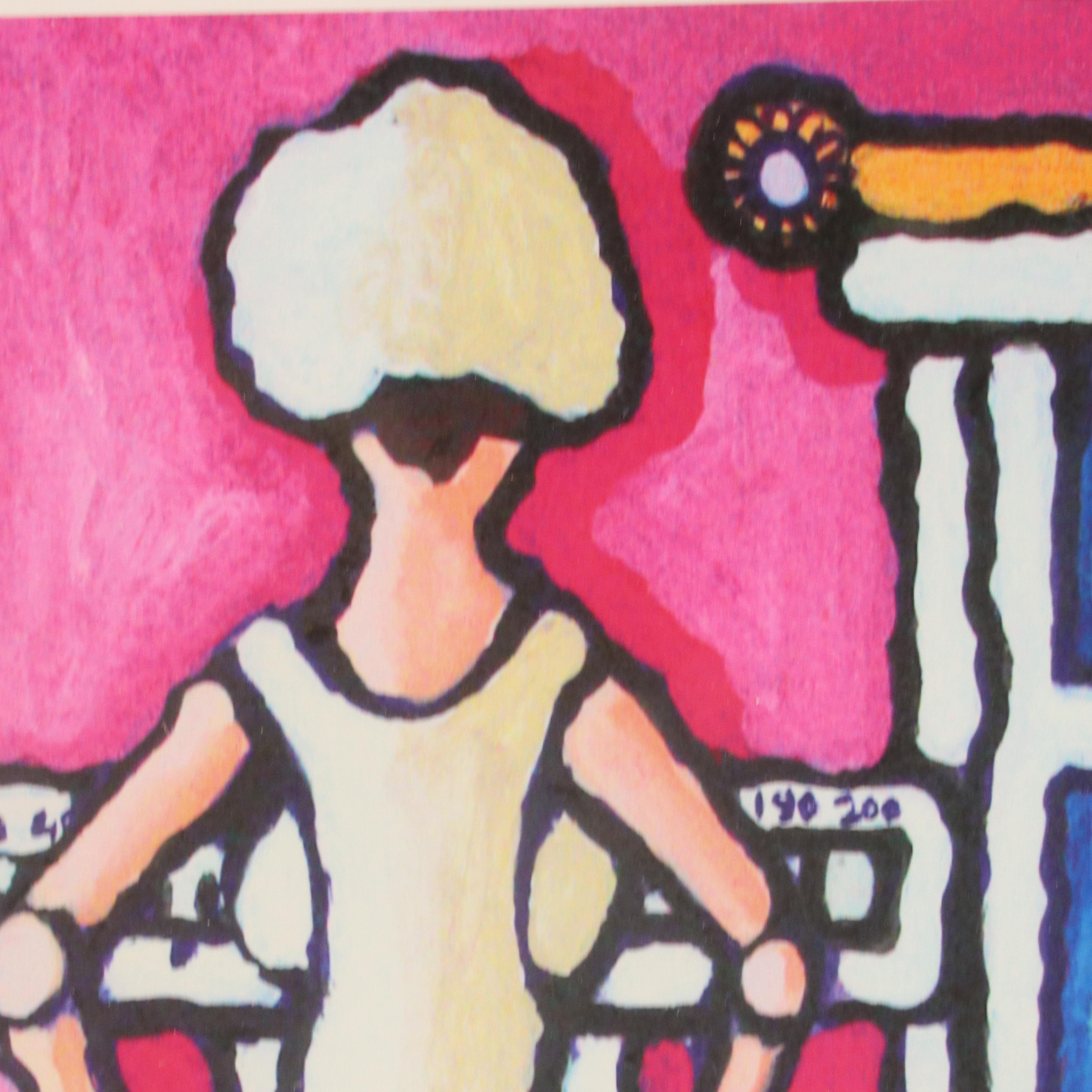 Tiggy Ticehurst Pop Art Giclée of Woman on Bathroom Scale