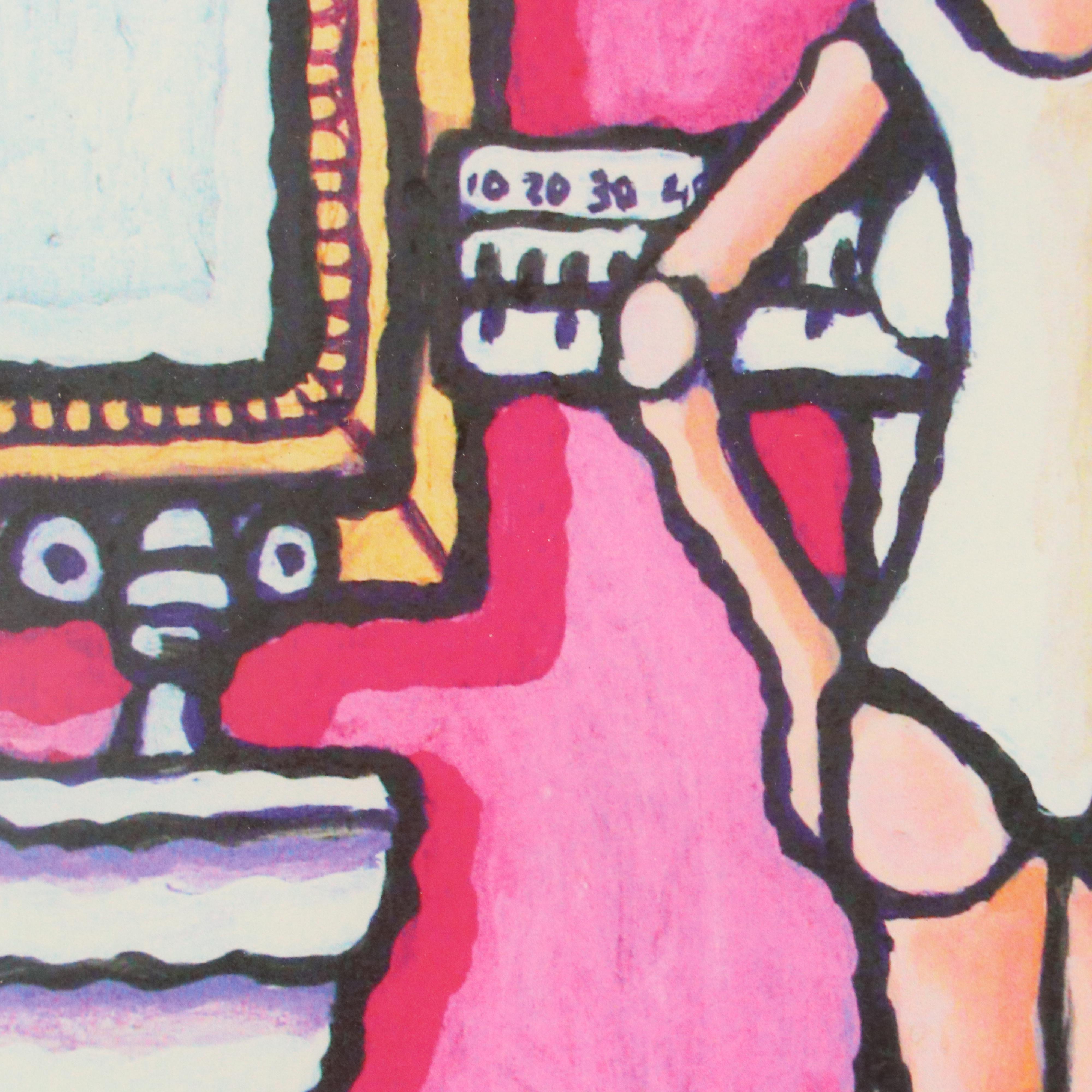 Tiggy Ticehurst Pop Art Giclée of Woman on Bathroom Scale