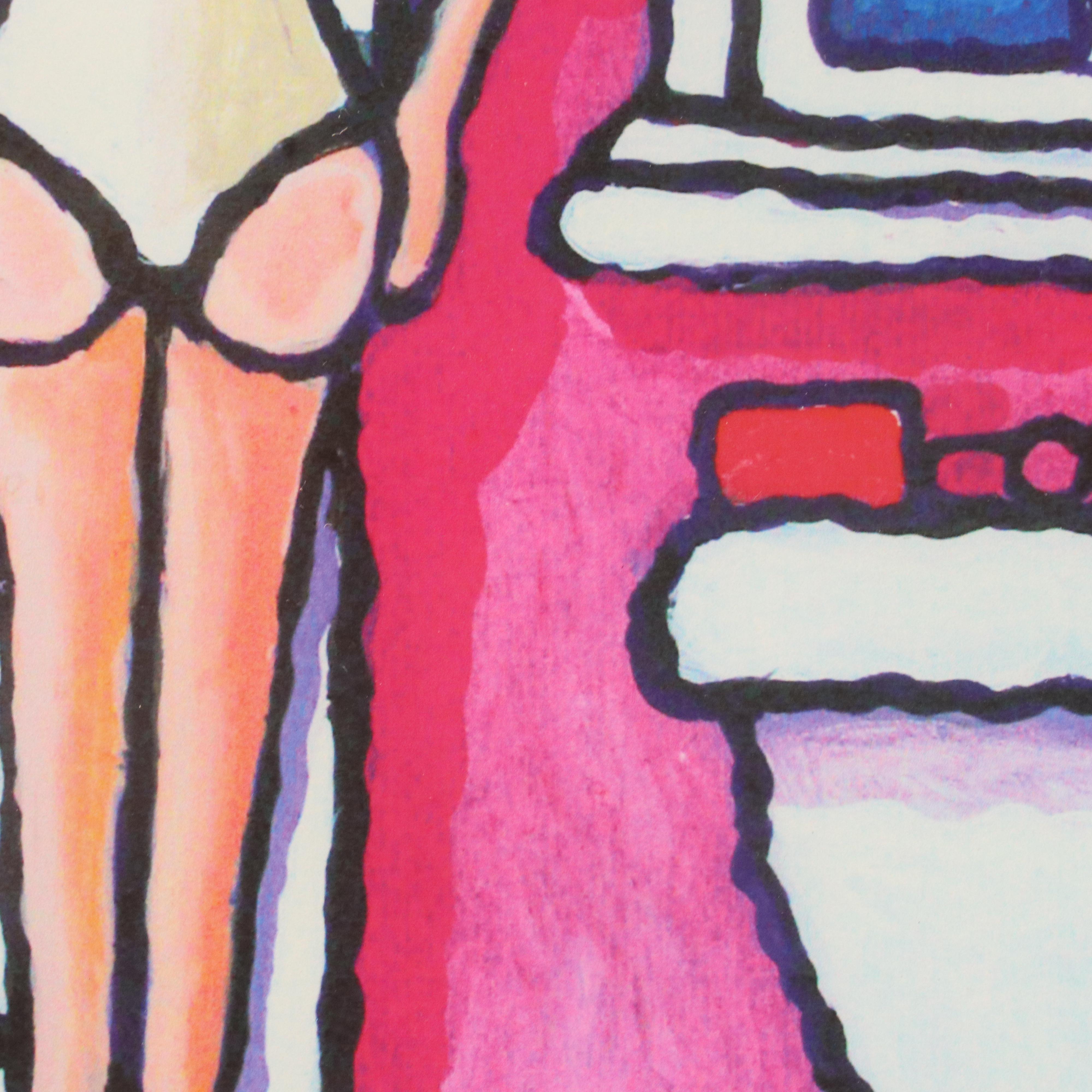 Tiggy Ticehurst Pop Art Giclée of Woman on Bathroom Scale