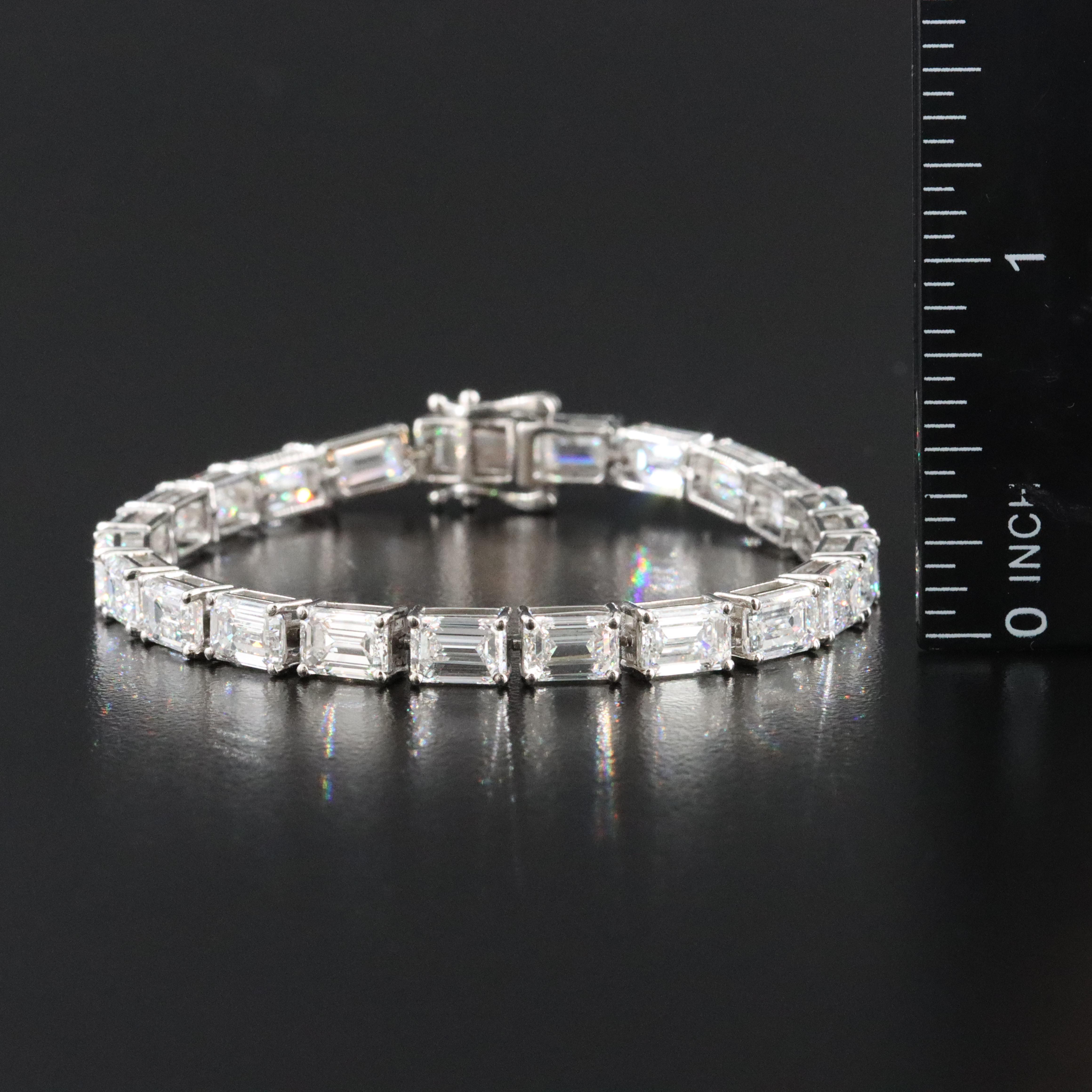 Platinum 19.09 CTW Lab Grown Diamond Line Bracelet