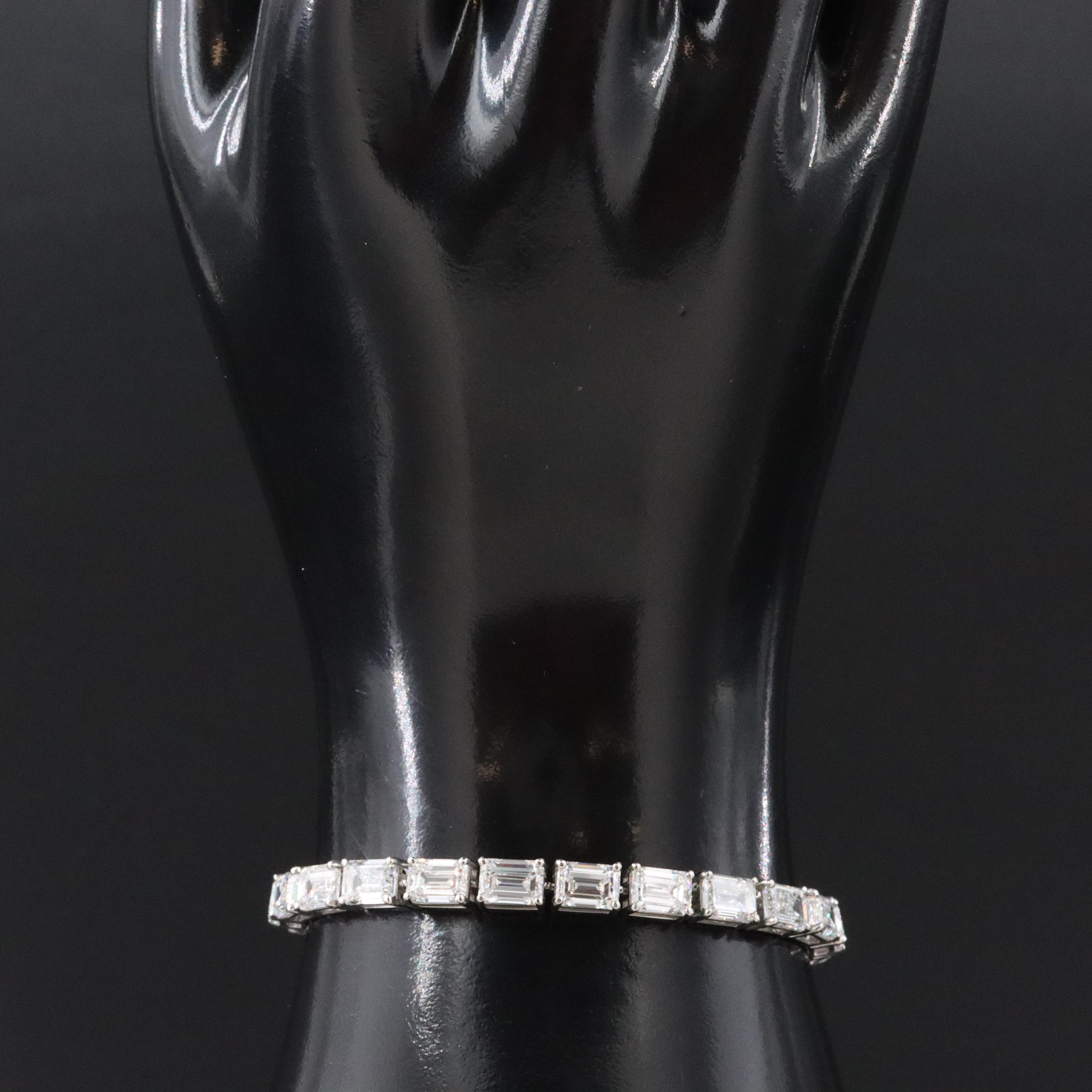 Platinum 19.09 CTW Lab Grown Diamond Line Bracelet