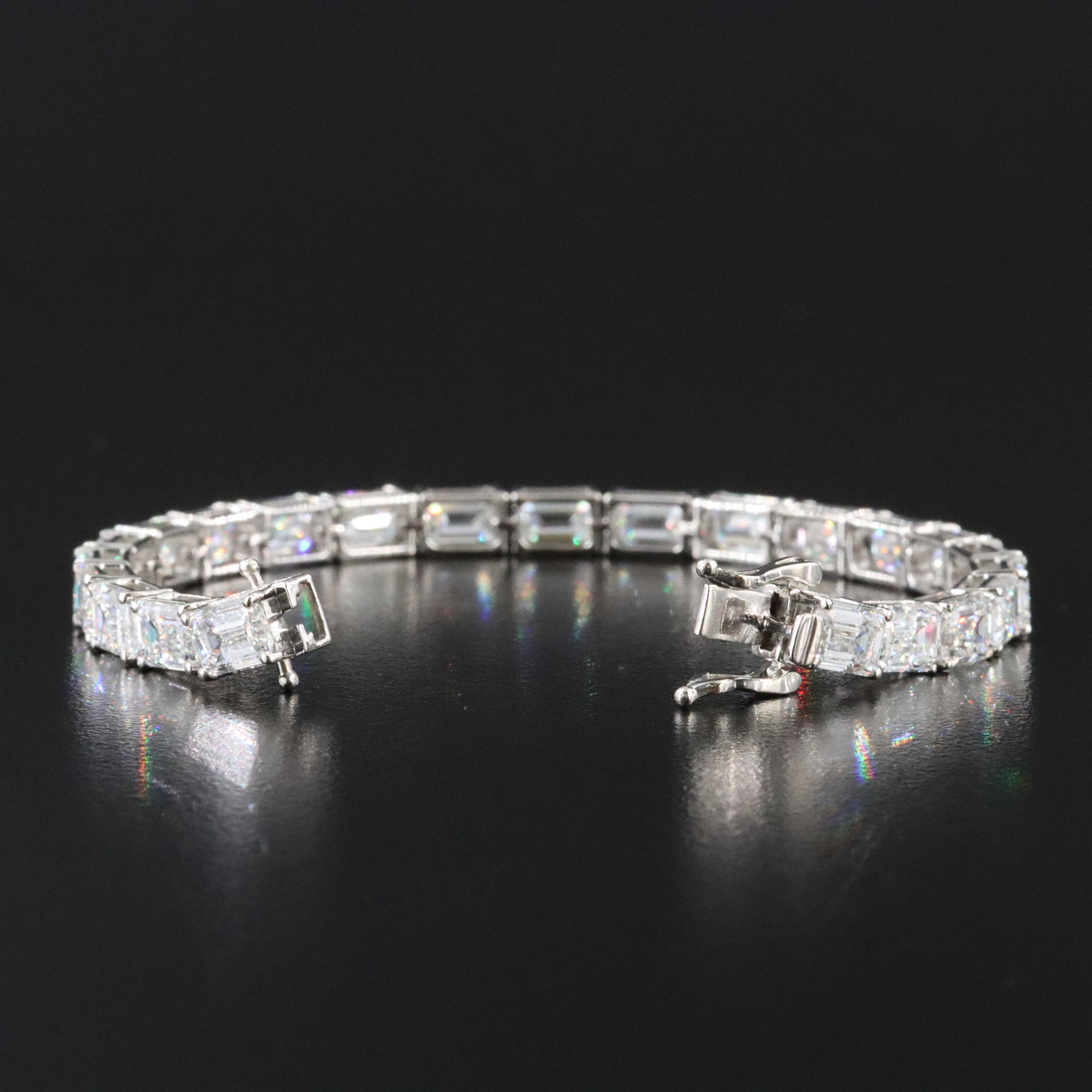 Platinum 19.09 CTW Lab Grown Diamond Line Bracelet