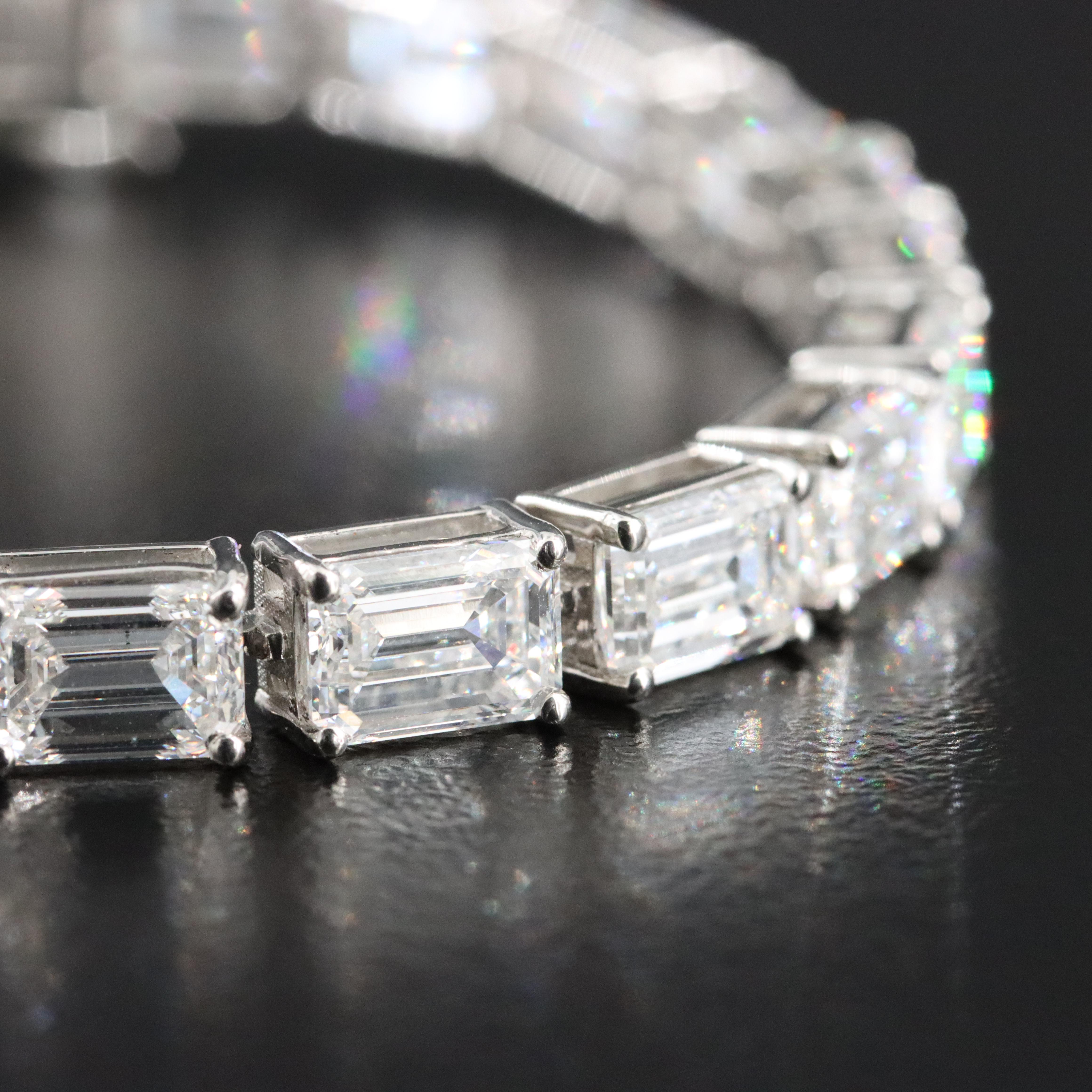 Platinum 19.09 CTW Lab Grown Diamond Line Bracelet