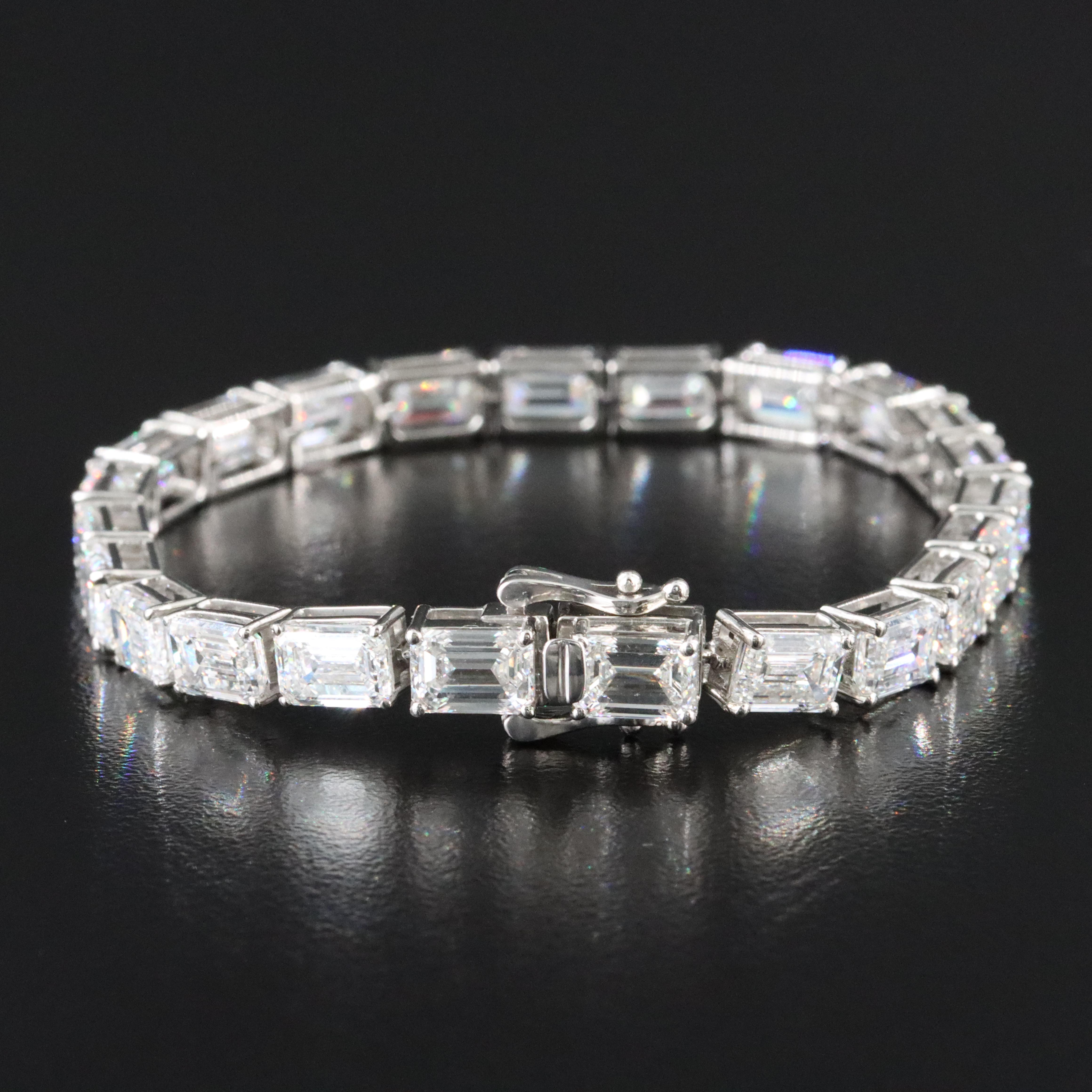 Platinum 19.09 CTW Lab Grown Diamond Line Bracelet