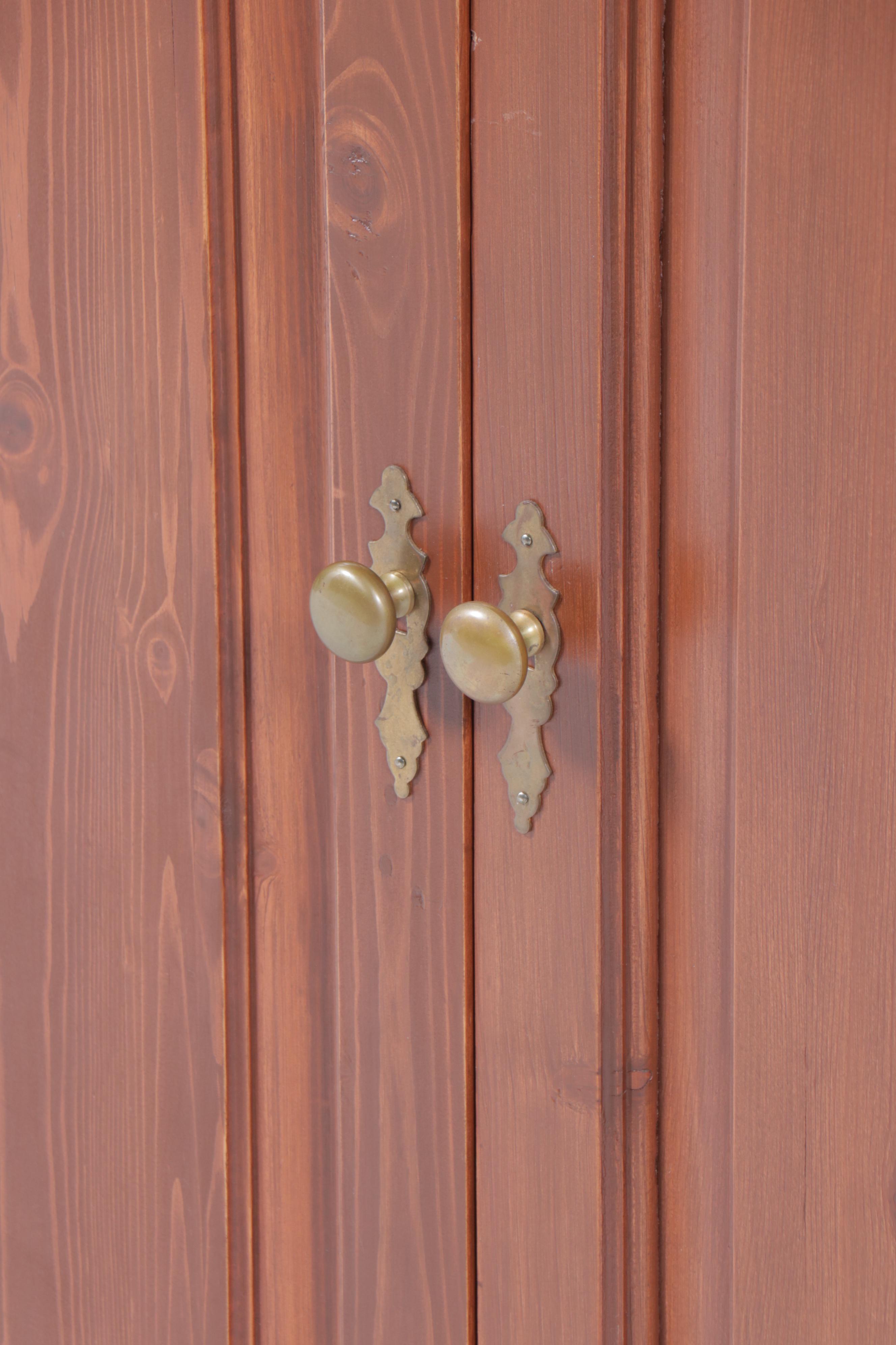 French Provincial Style Pine Breakfront Cabinet