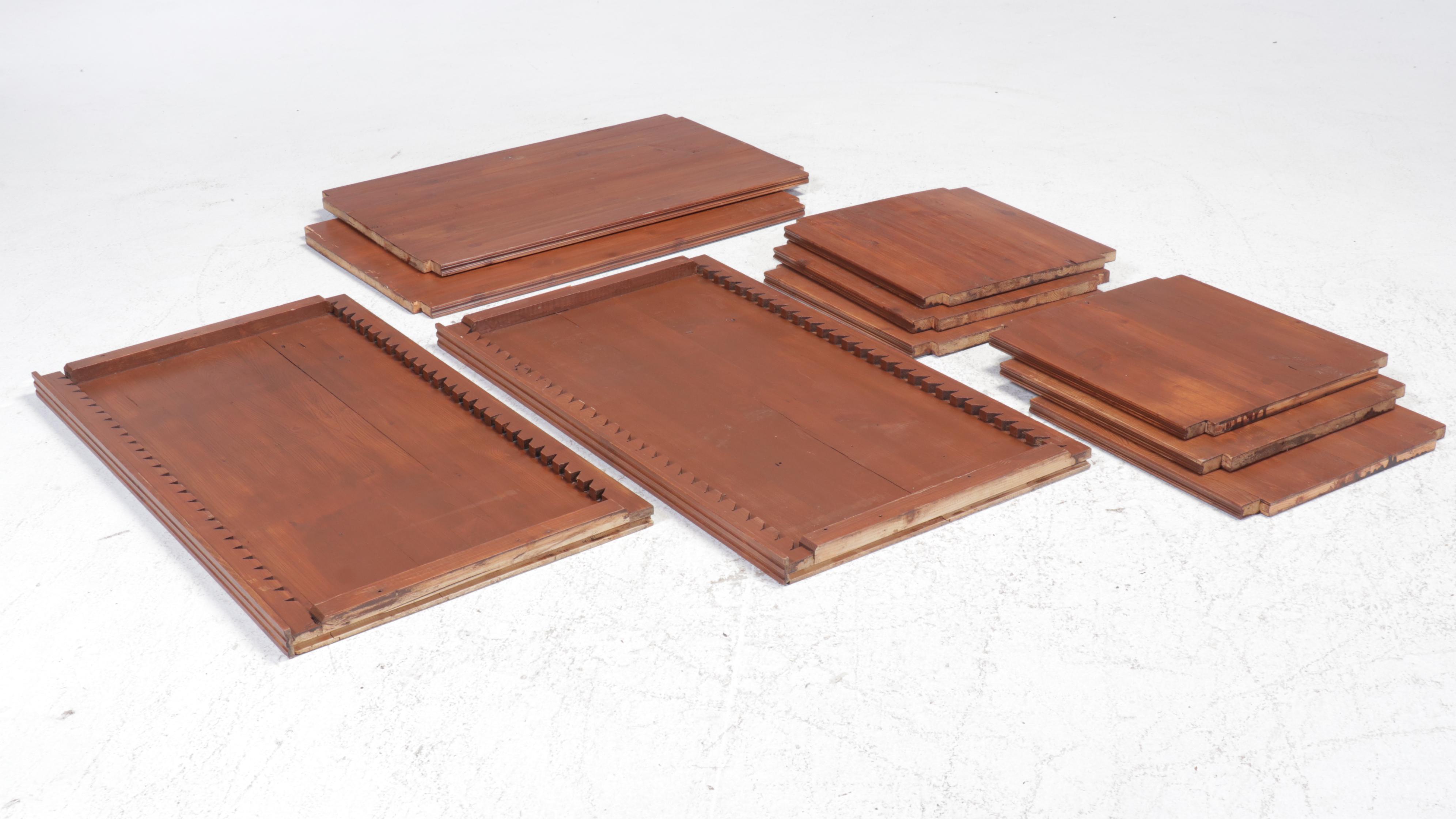 French Provincial Style Pine Breakfront Cabinet