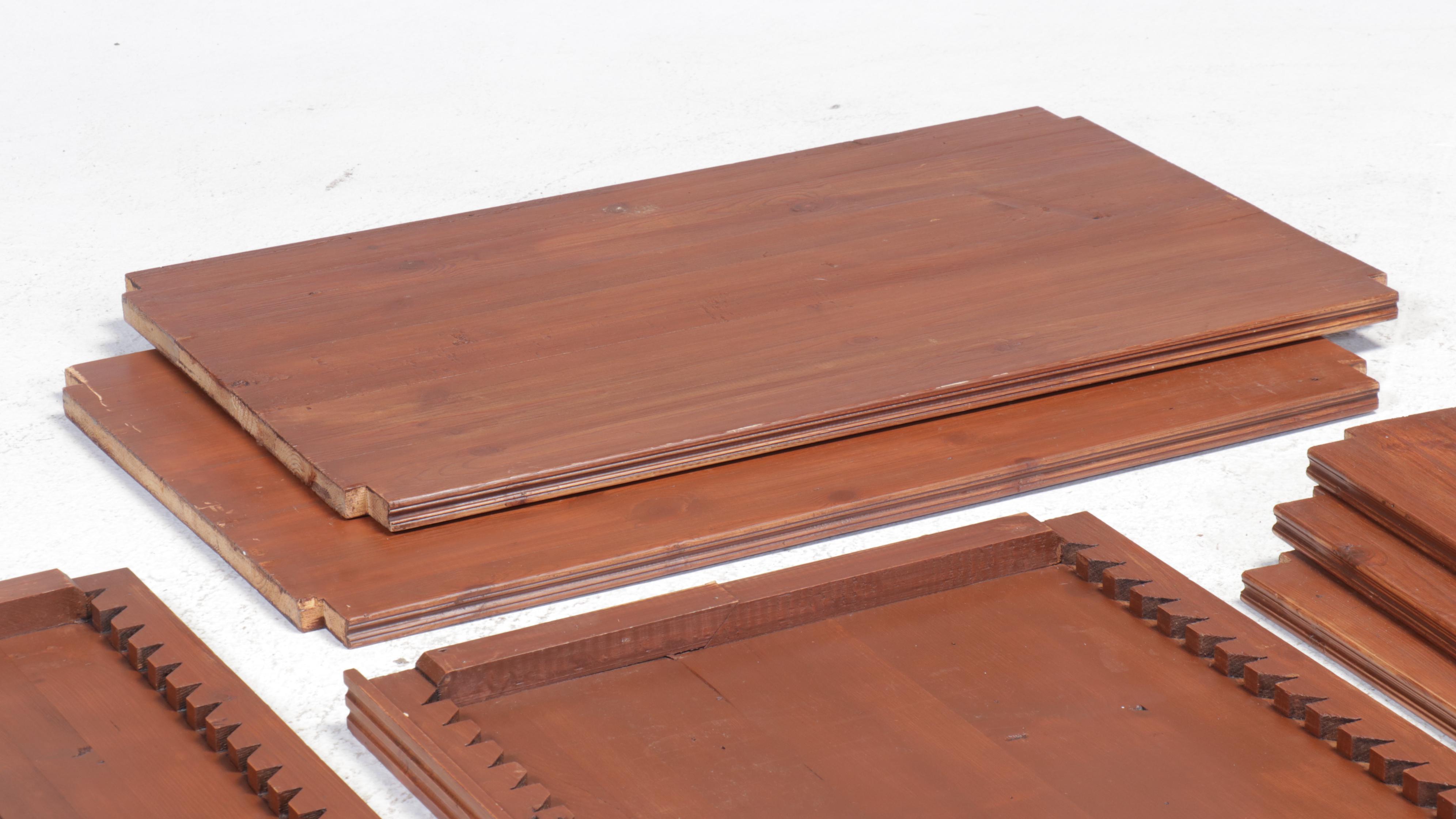 French Provincial Style Pine Breakfront Cabinet