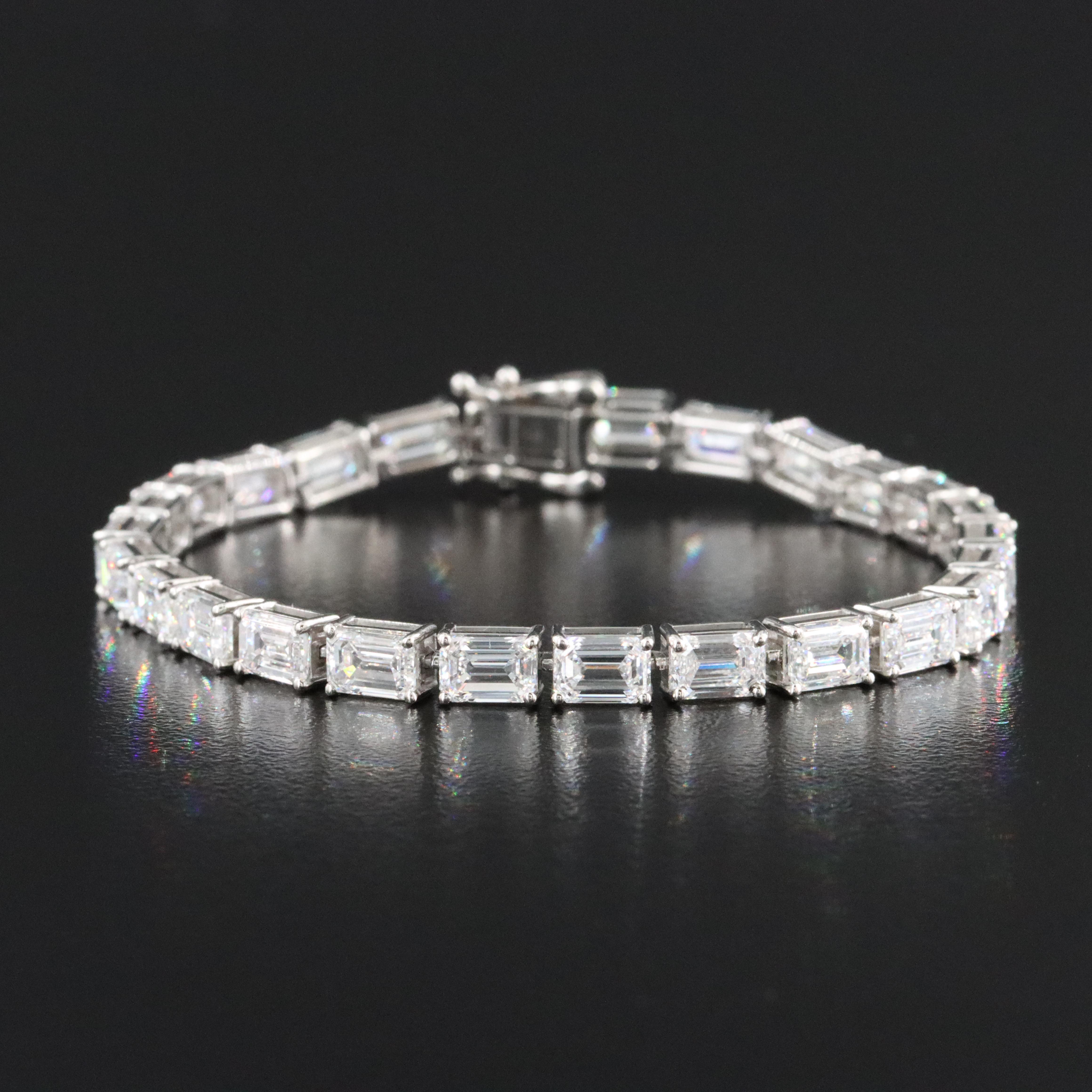 Platinum 13.43 CTW Lab Grown Diamond Line Bracelet