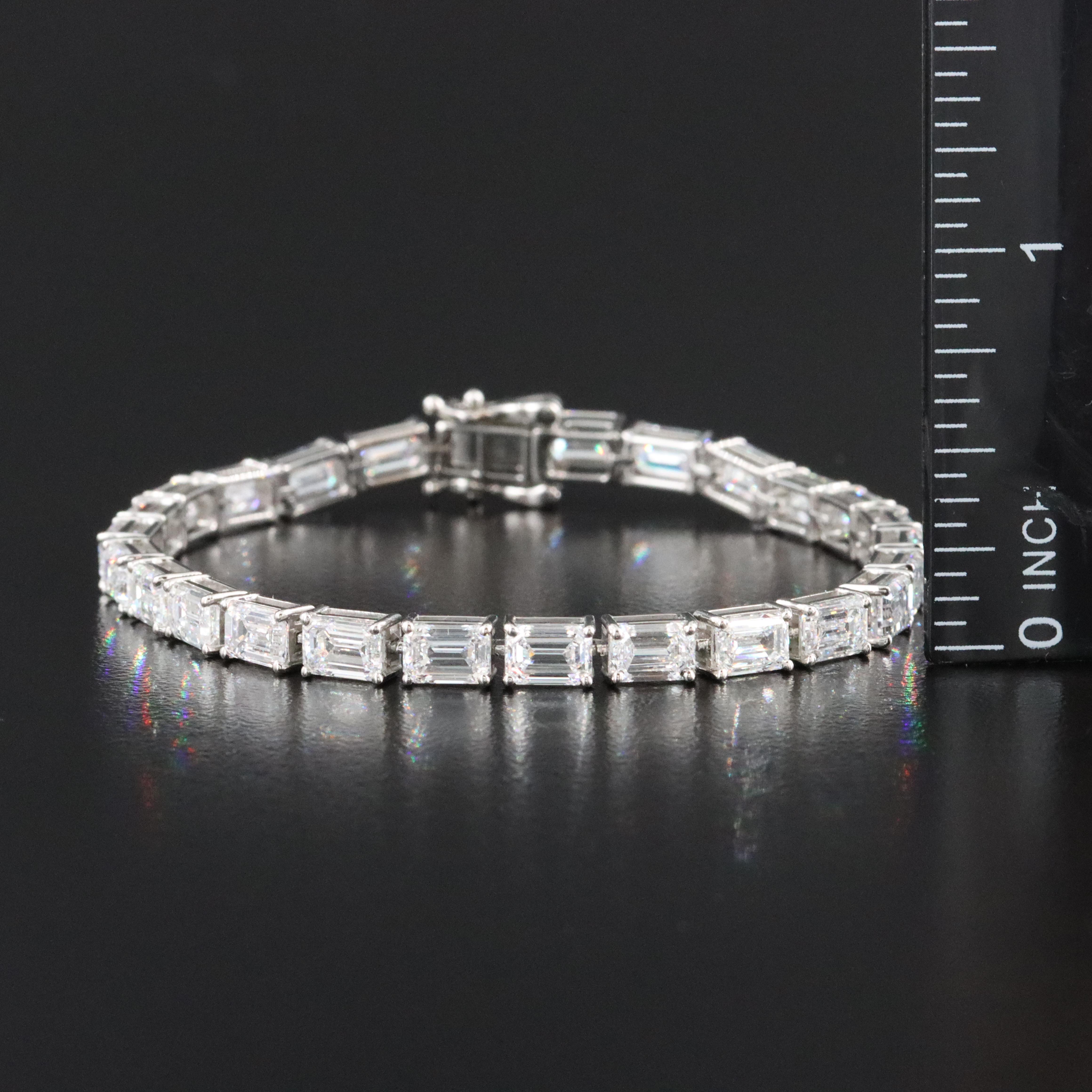 Platinum 13.43 CTW Lab Grown Diamond Line Bracelet