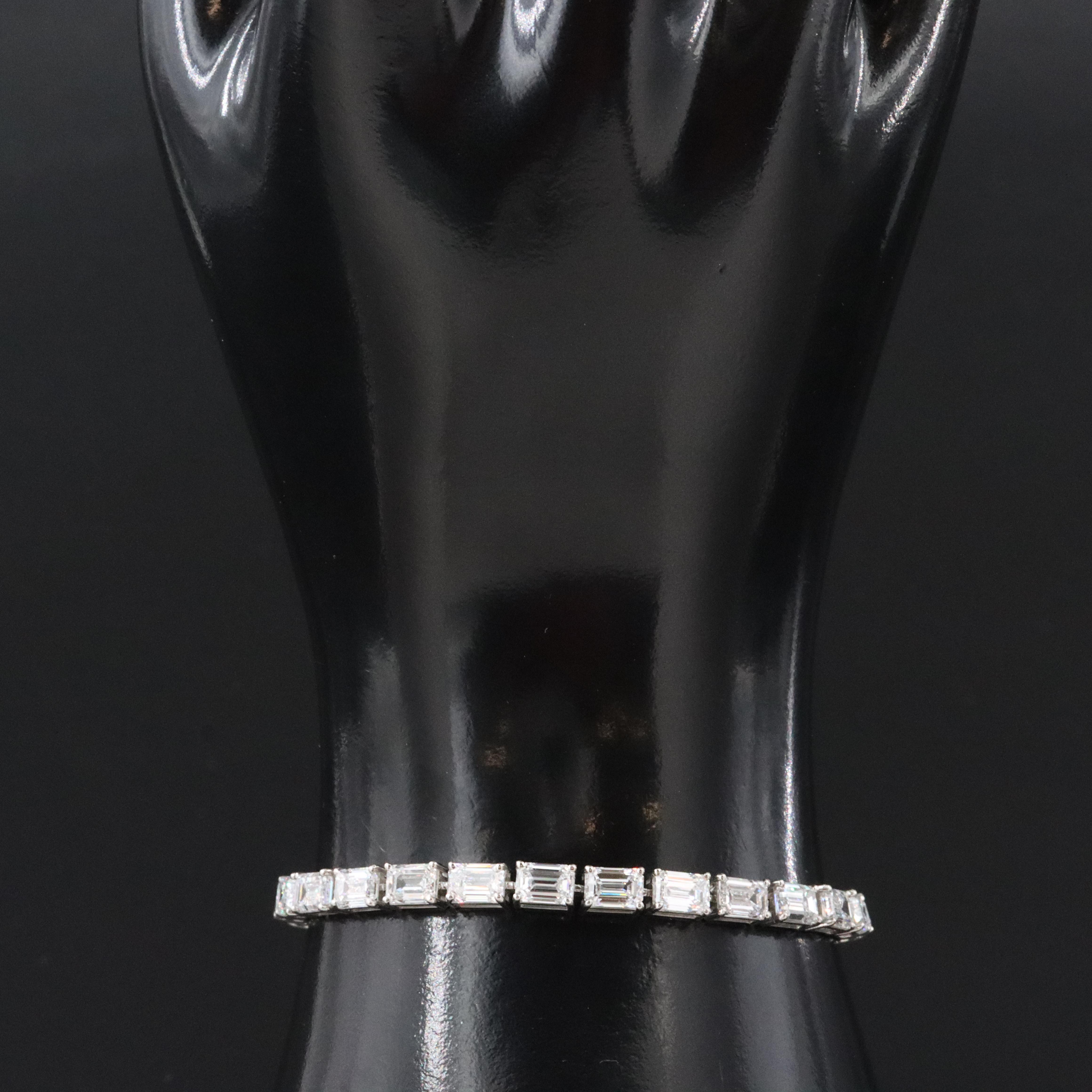 Platinum 13.43 CTW Lab Grown Diamond Line Bracelet