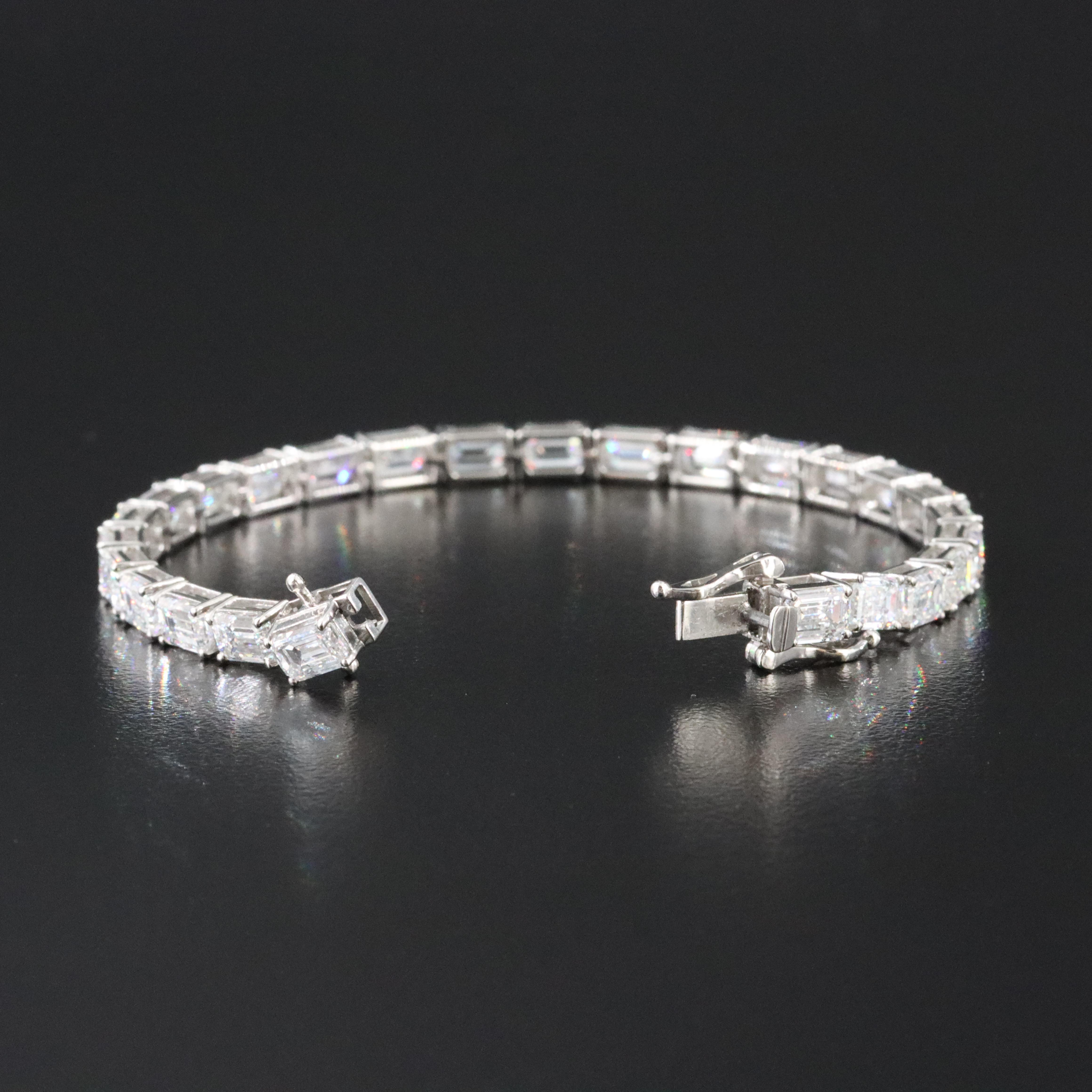 Platinum 13.43 CTW Lab Grown Diamond Line Bracelet