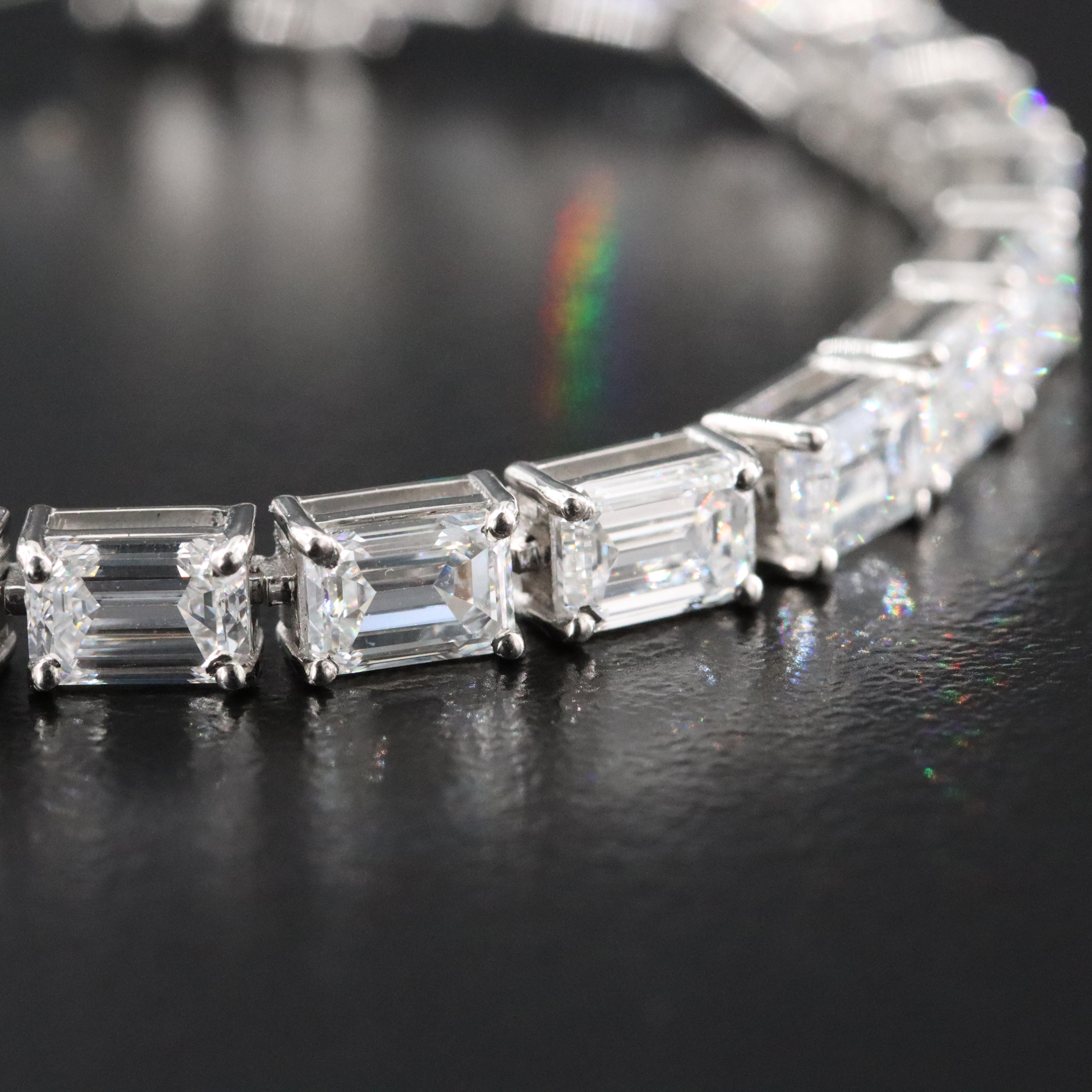 Platinum 13.43 CTW Lab Grown Diamond Line Bracelet