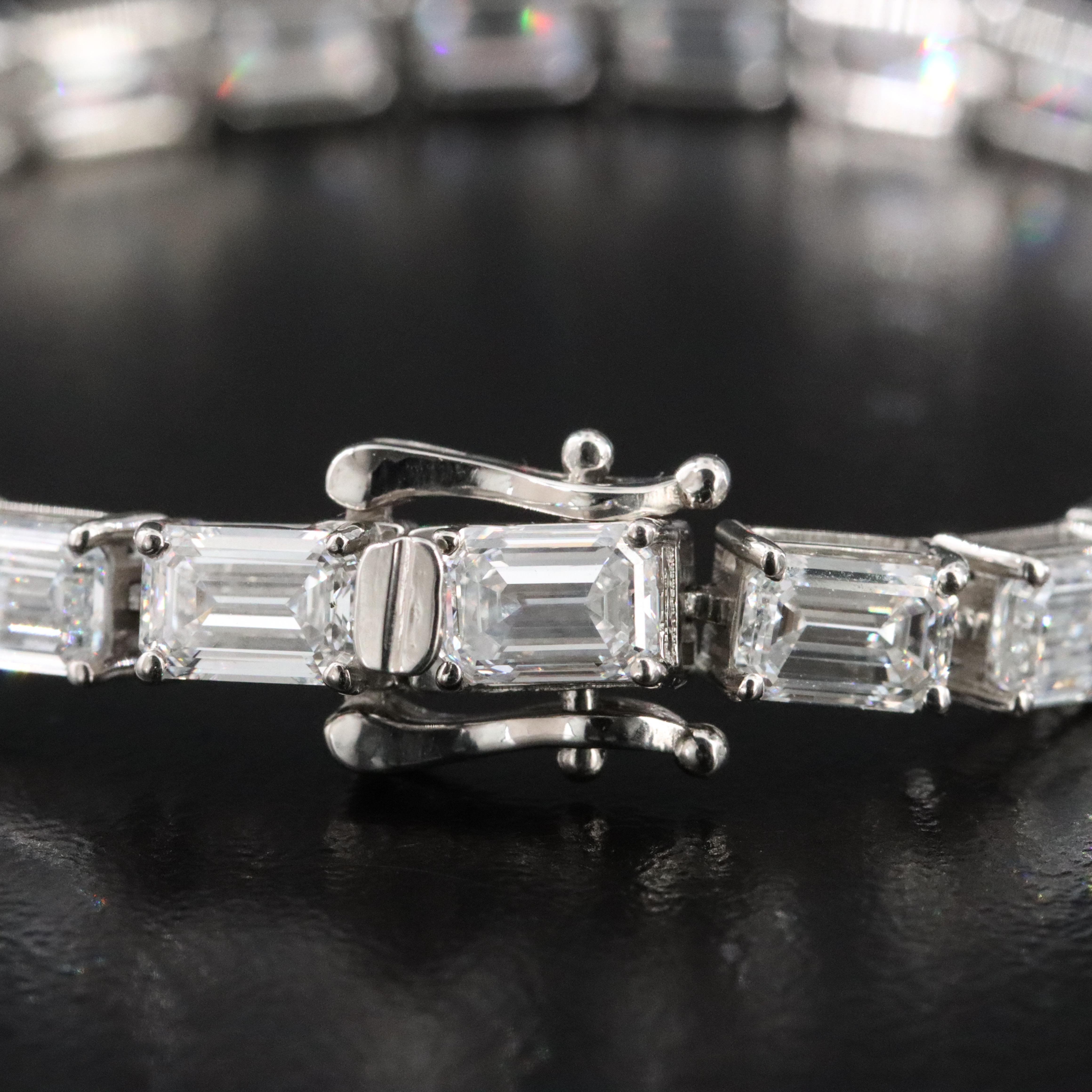 Platinum 13.43 CTW Lab Grown Diamond Line Bracelet