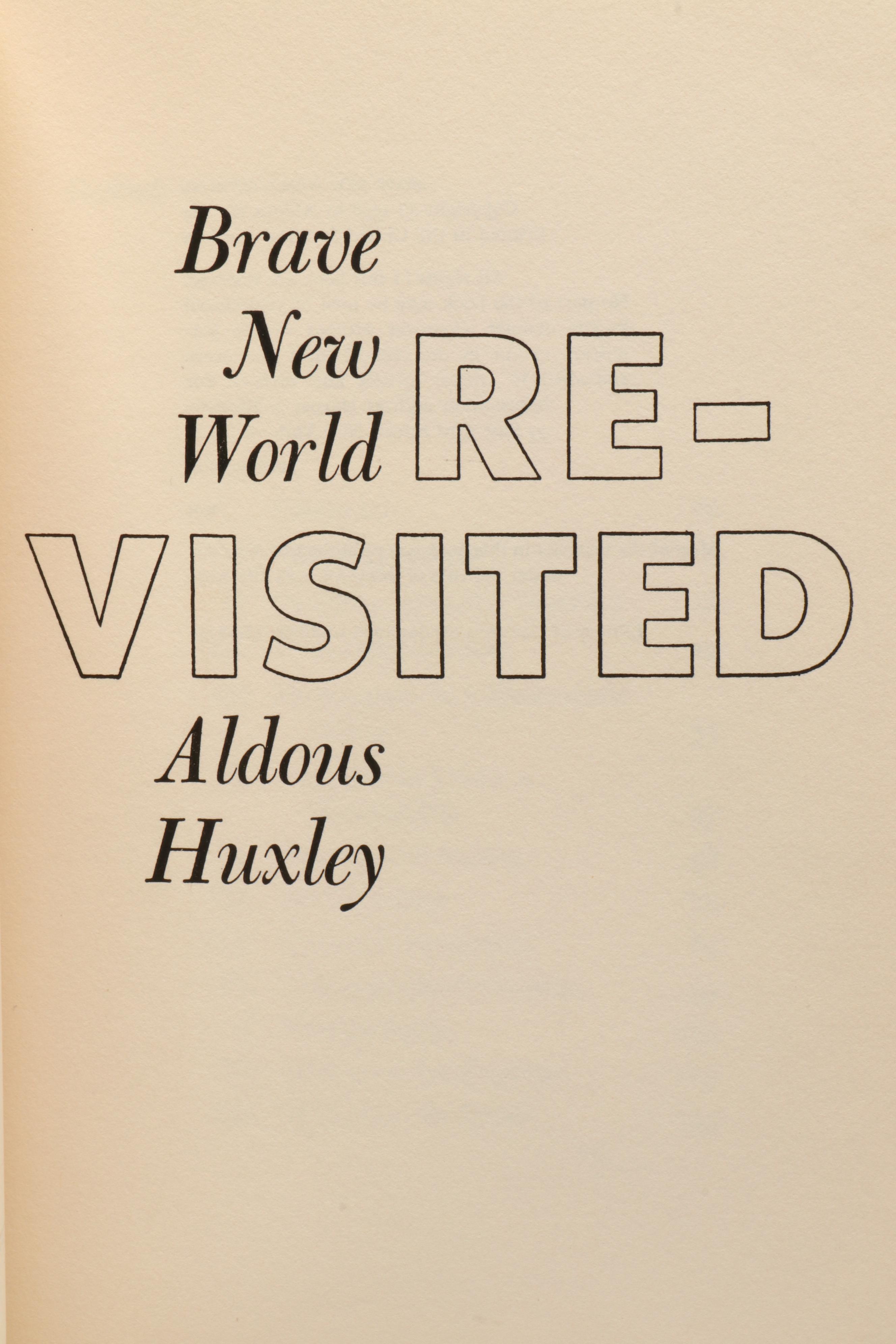 First Edition "Brave New World Revisited" and More by Aldous Huxley