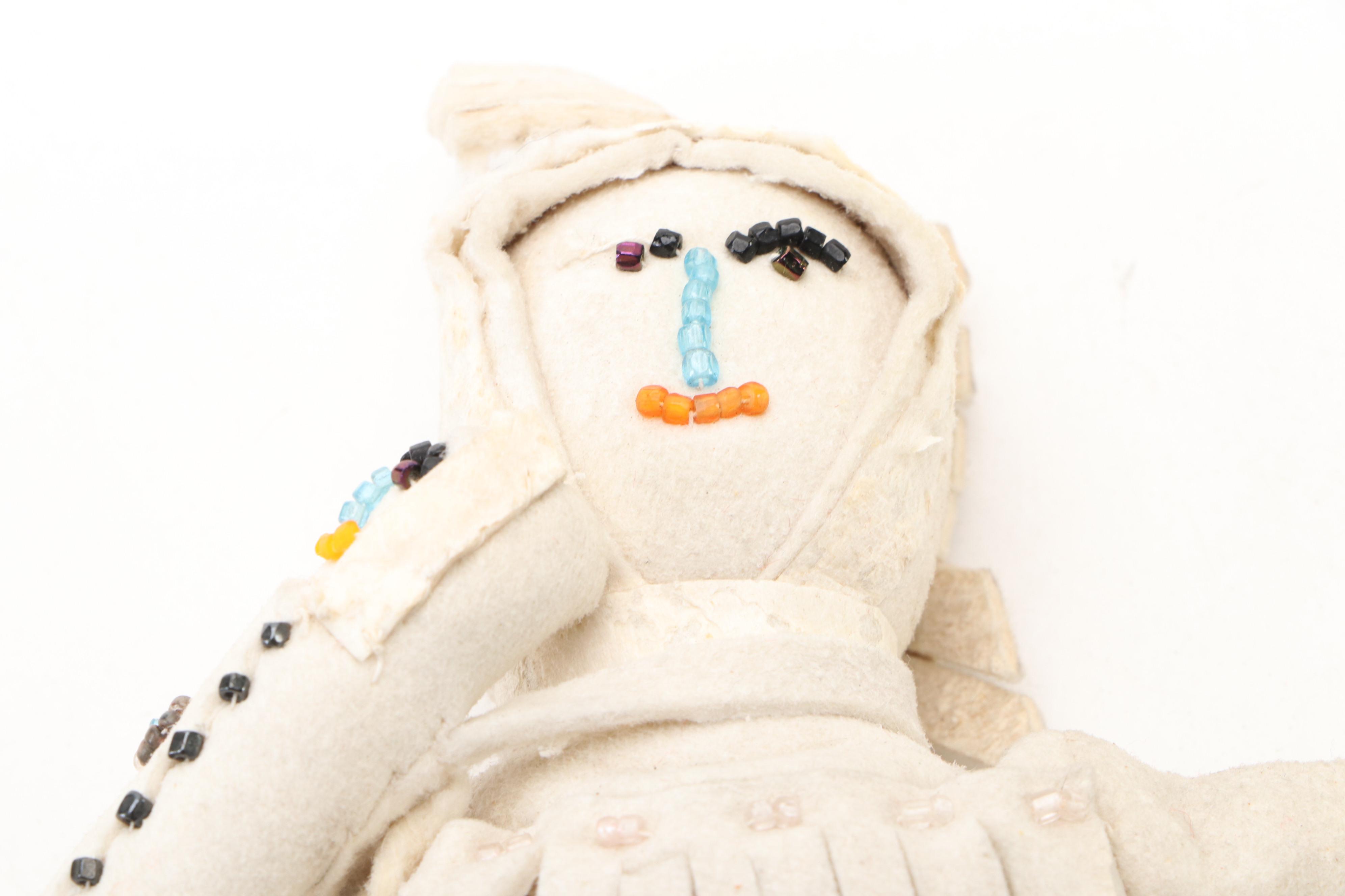 Loretta Bettelyoun Artist Made Sioux Doll with Other Folk Art Dolls