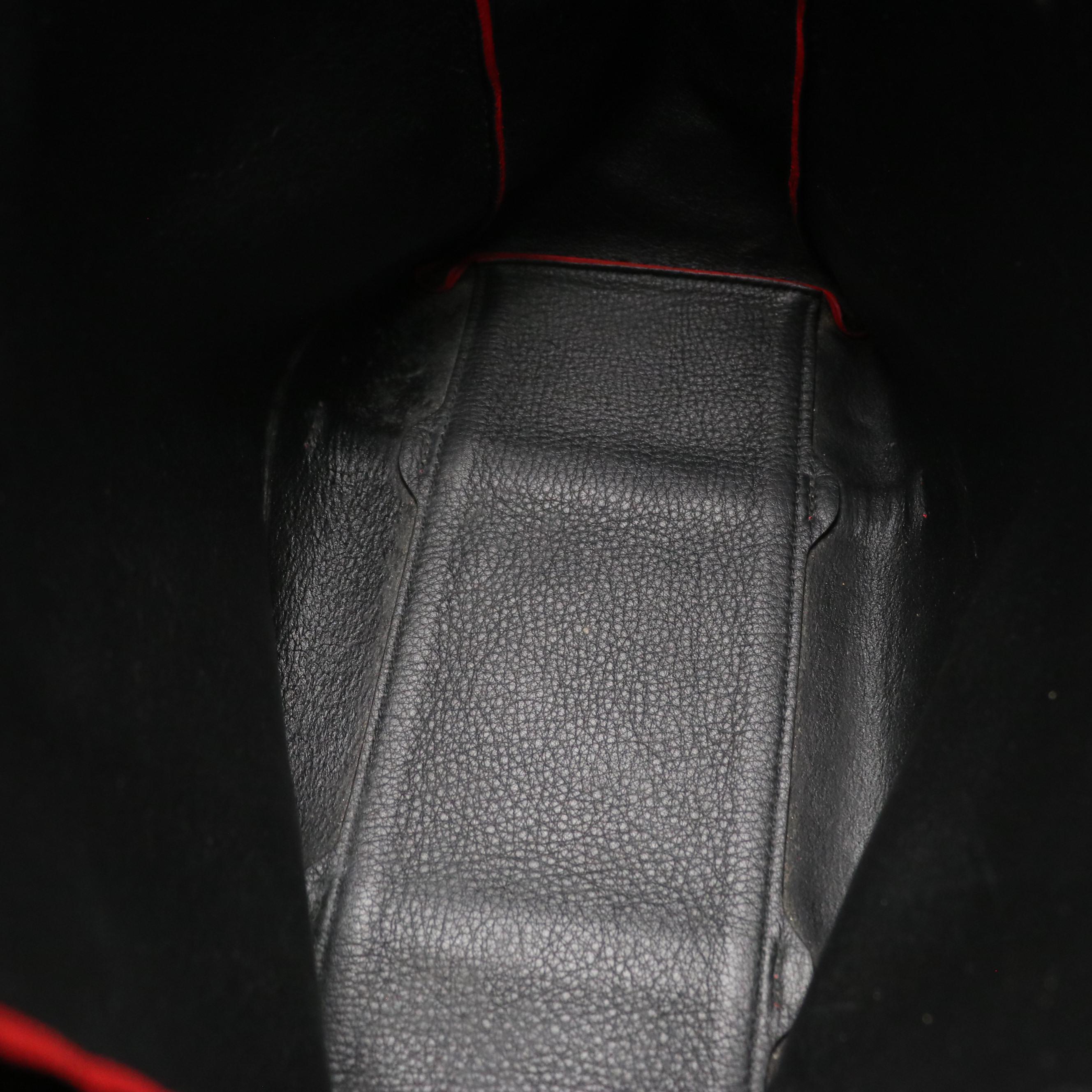 Balenciaga Everyday Tote in Red and Black Calfskin Leather with Pouch