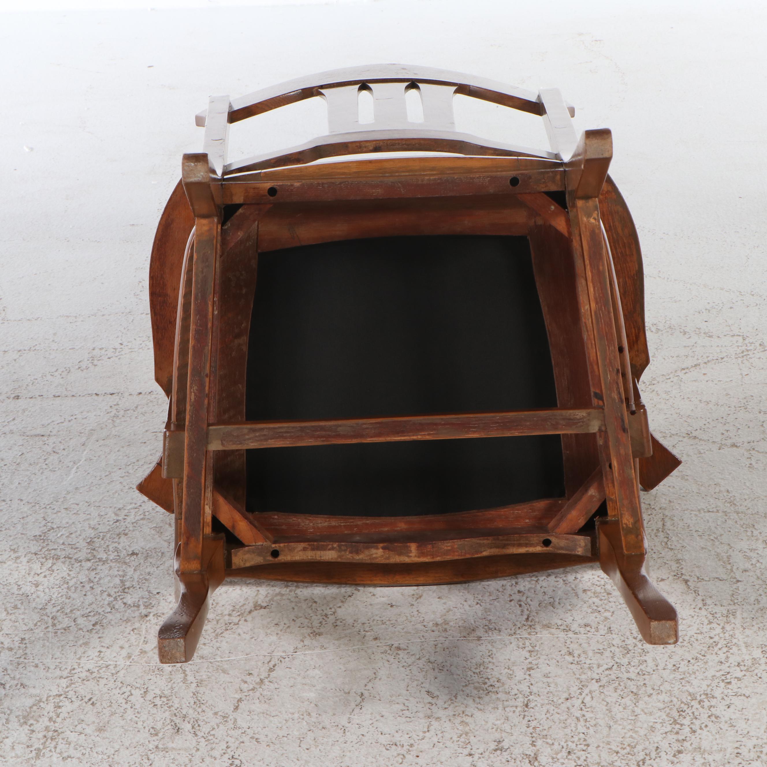 Seven-Piece Gothic Revival Style Oak Dining Set, Late 19th/Early 20th Century