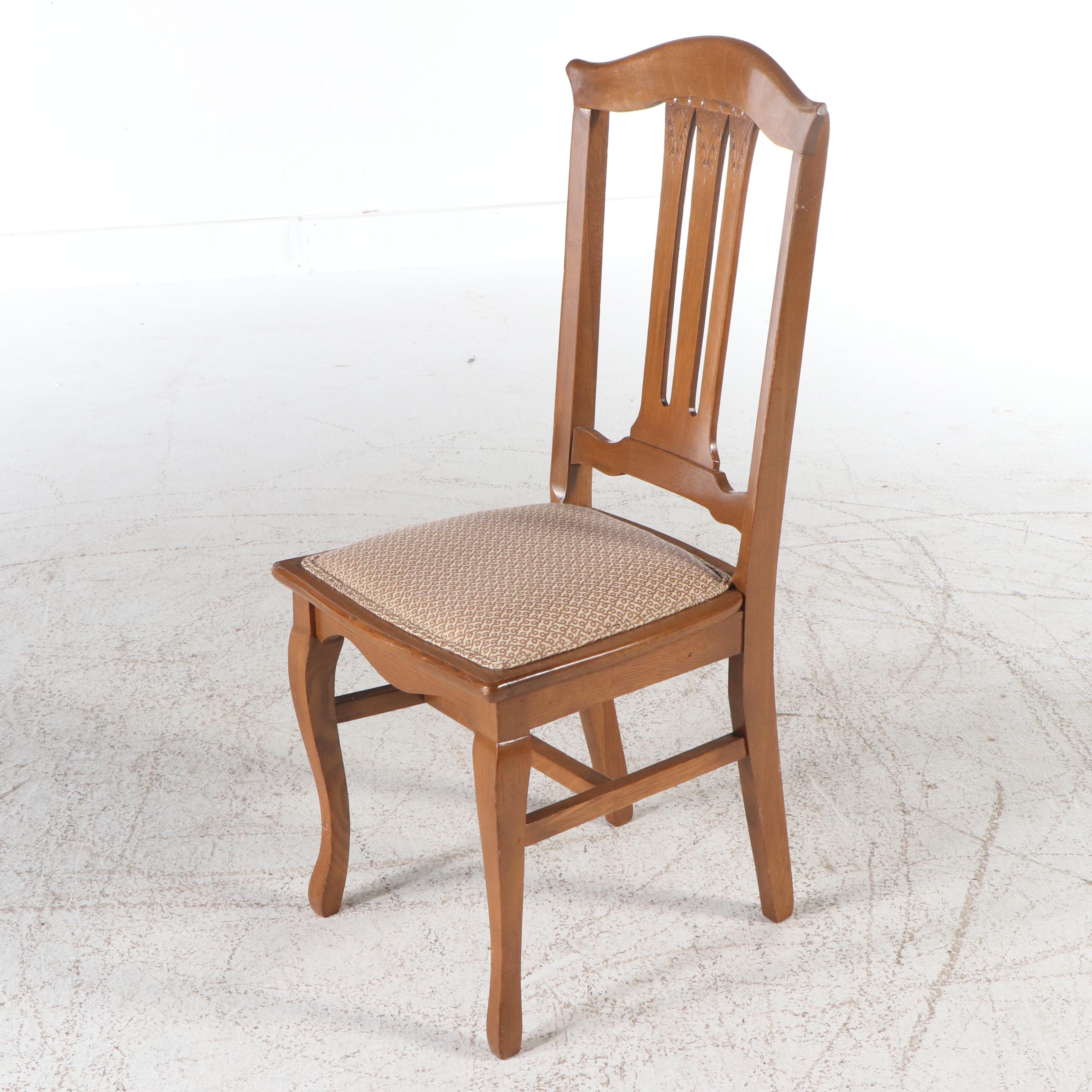 Seven-Piece Gothic Revival Style Oak Dining Set, Late 19th/Early 20th Century