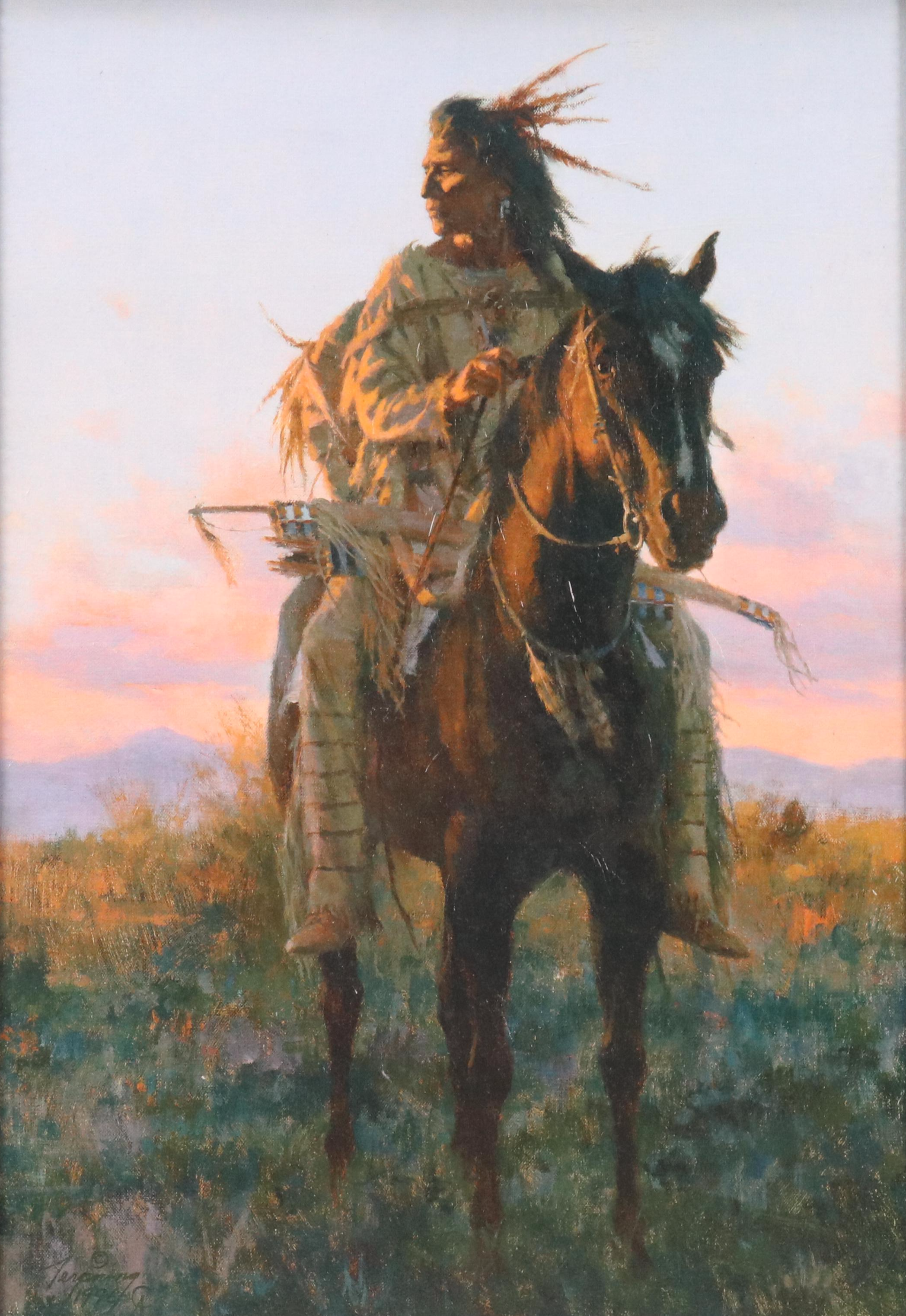 Southwest Offset Lithograph "Last Rays of Sun" After Howard Terpning
