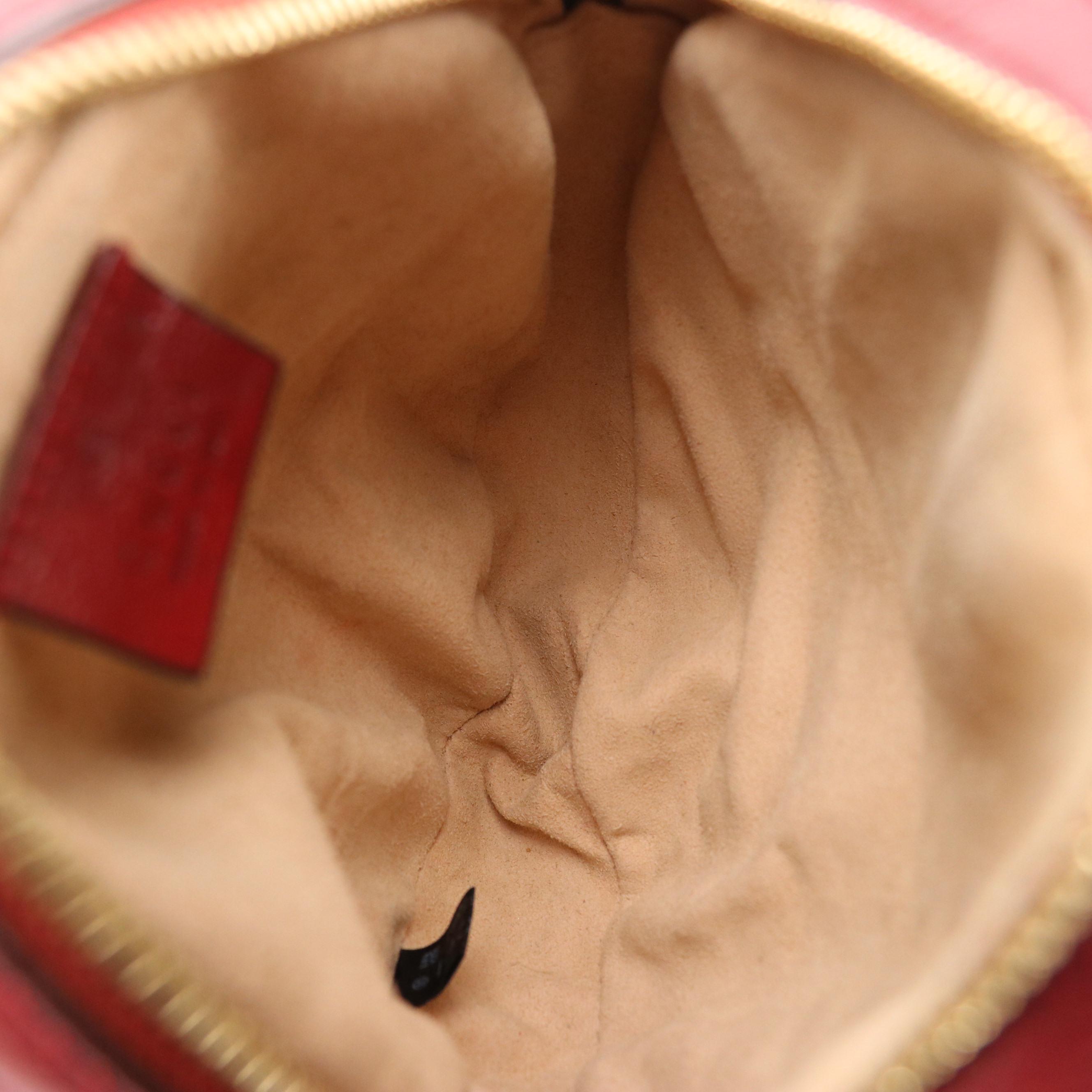 Gucci Ophidia Round Crossbody Bag in Red Leather, Navy Suede and Web Stripe