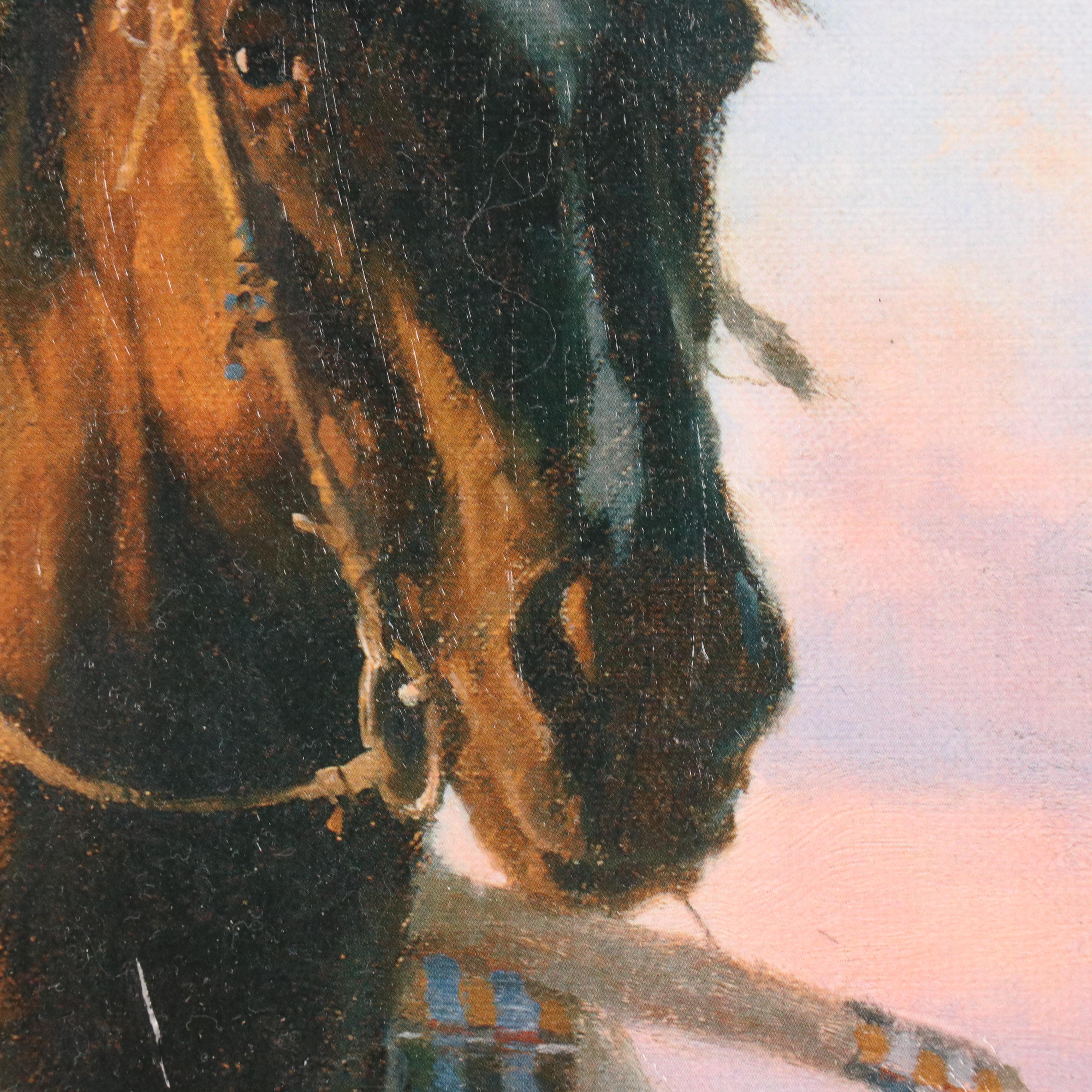 Southwest Offset Lithograph "Last Rays of Sun" After Howard Terpning