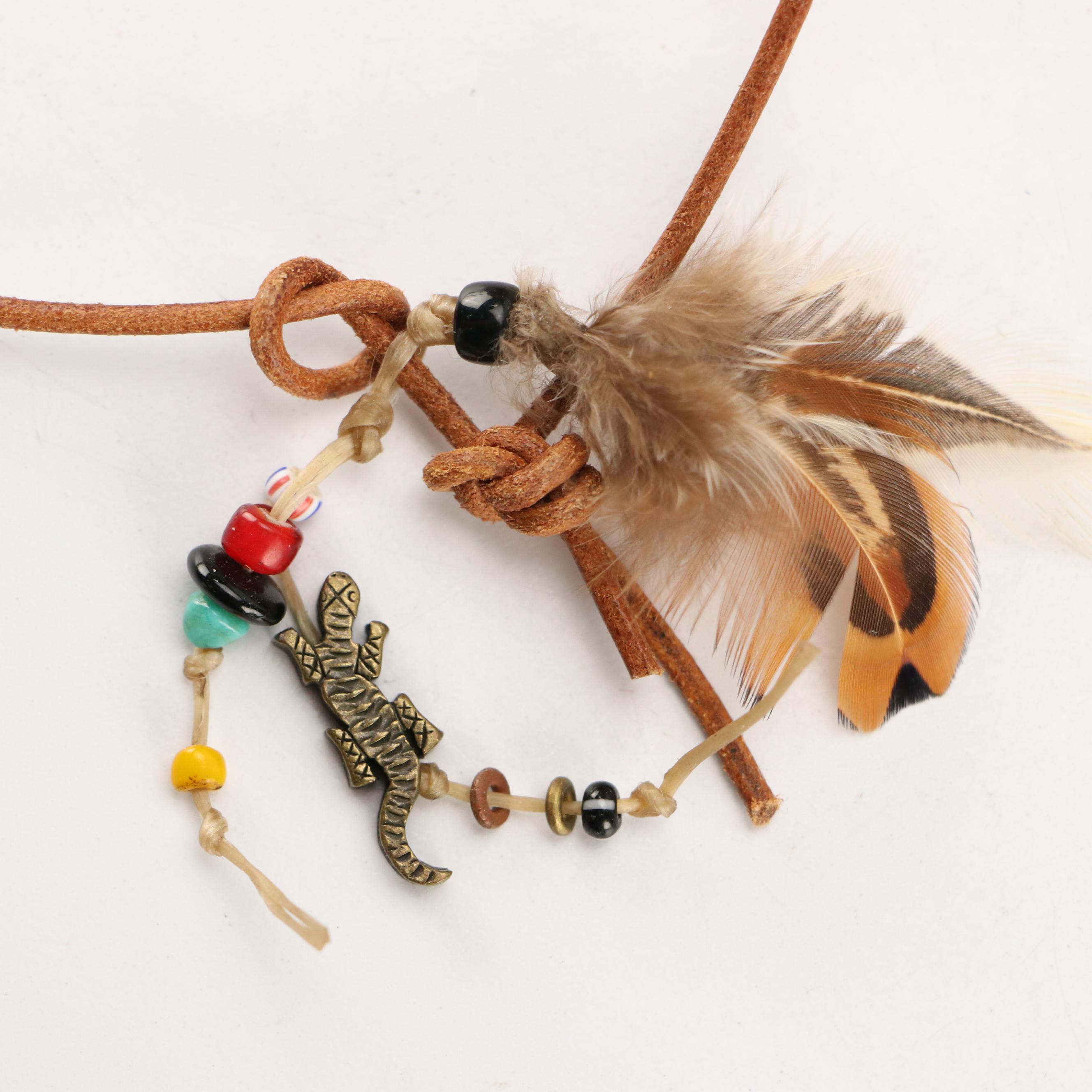 Hand-Crafted Gourd & Hide Rattles, Souvenir Buckskin Shirt, Basket, and More