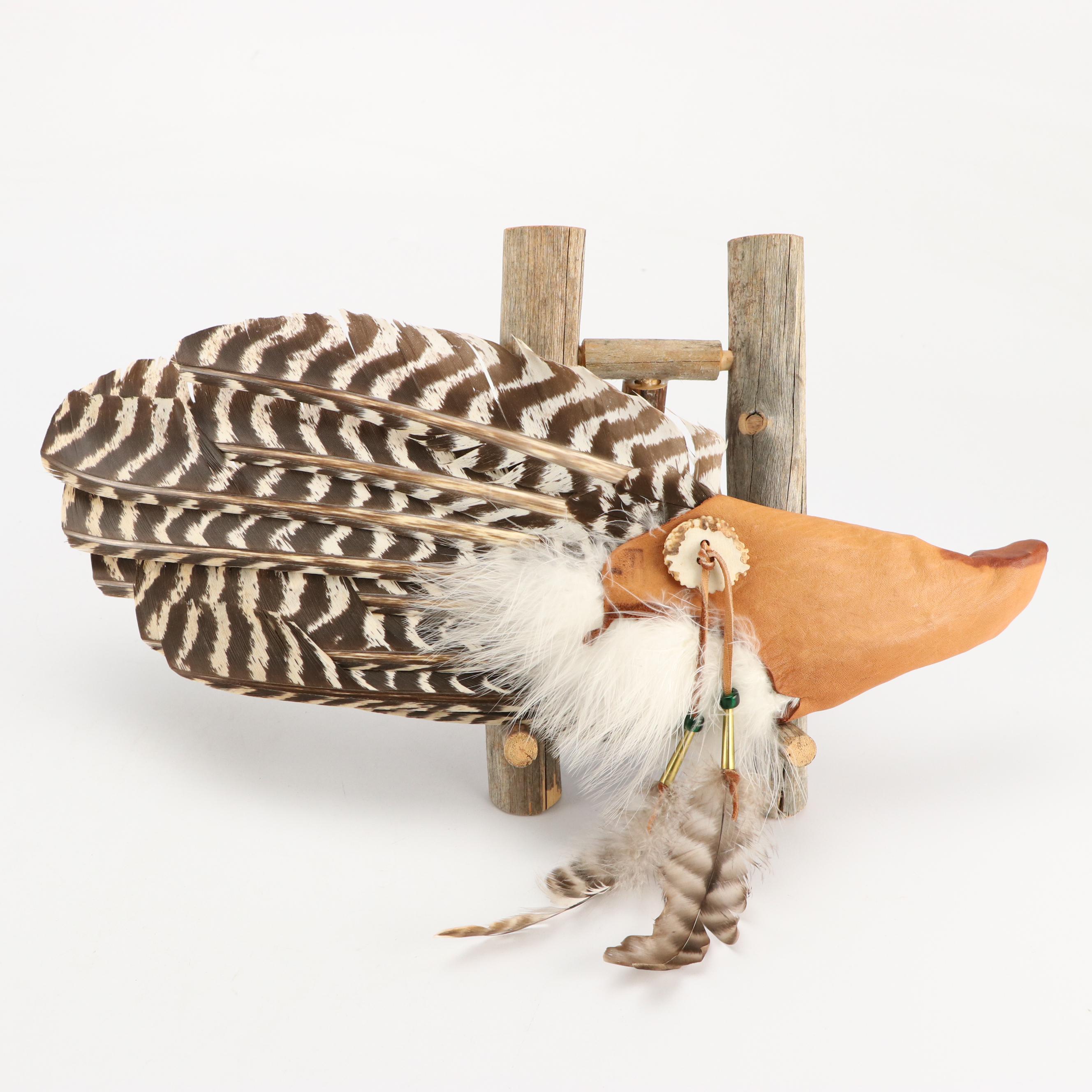 Hand-Crafted Gourd & Hide Rattles, Souvenir Buckskin Shirt, Basket, and More