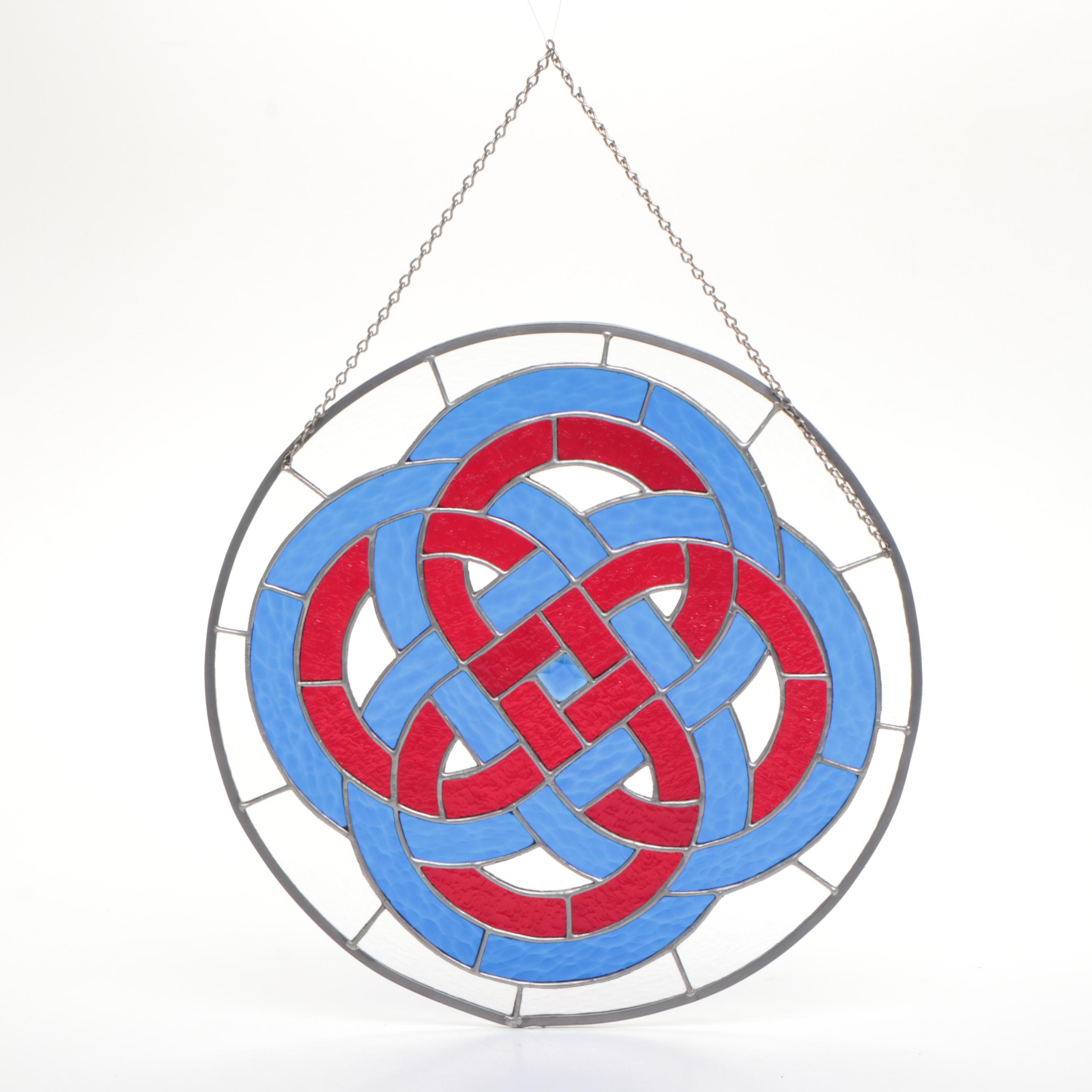 Stained Glass Celtic Knot Hanging Panel