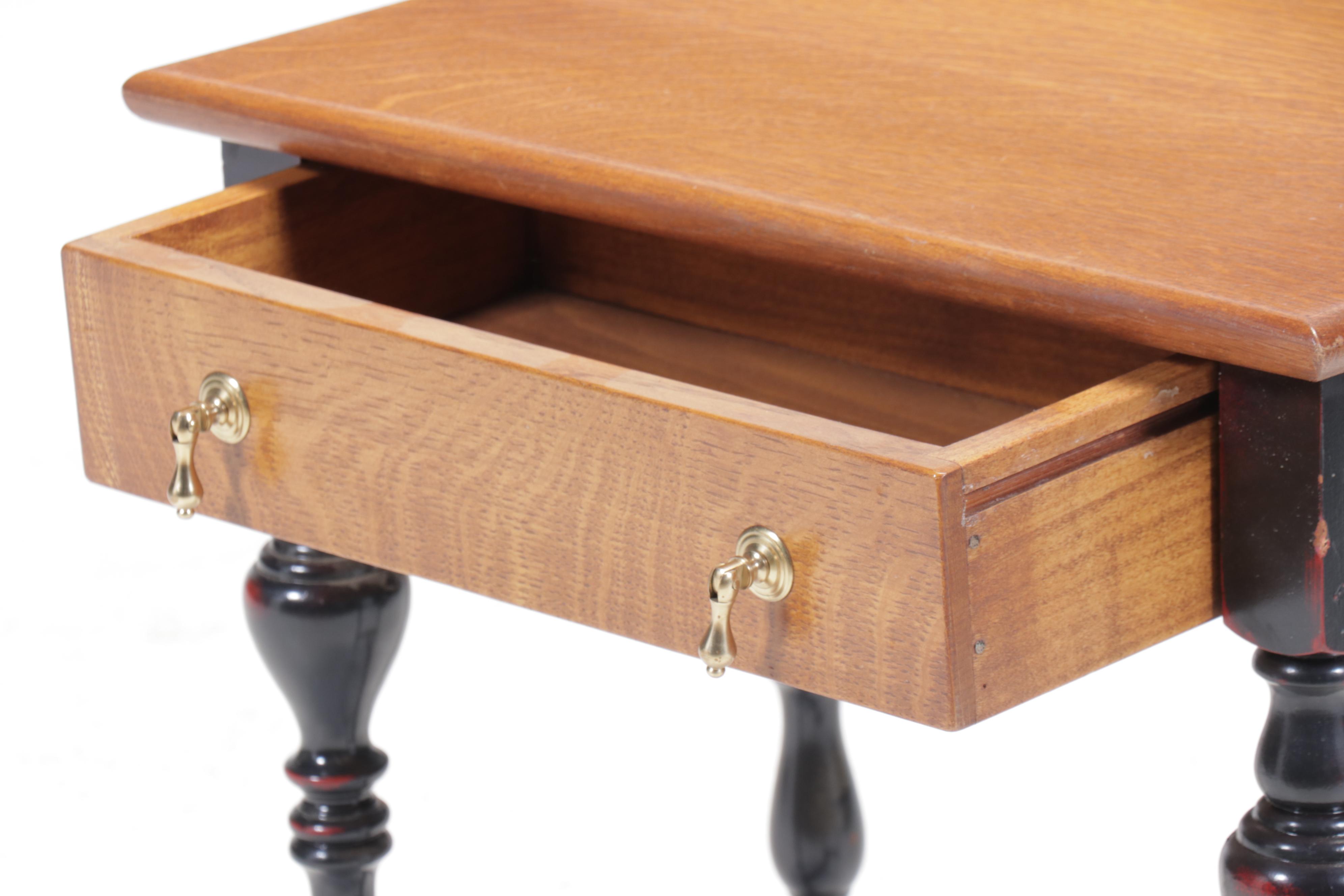 William and Mary Style Parcel-Painted Wood Single-Drawer Stand