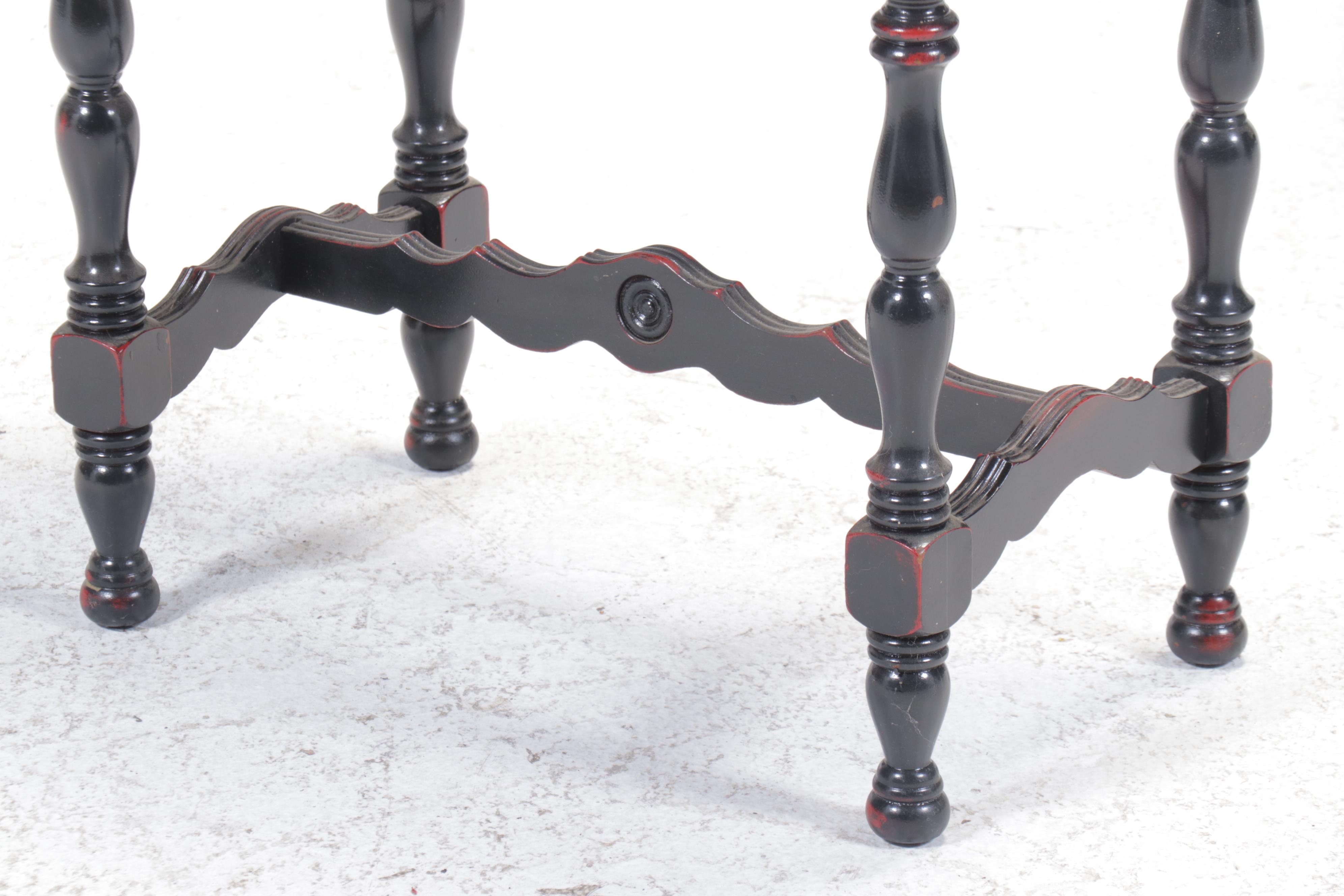 William and Mary Style Parcel-Painted Wood Single-Drawer Stand