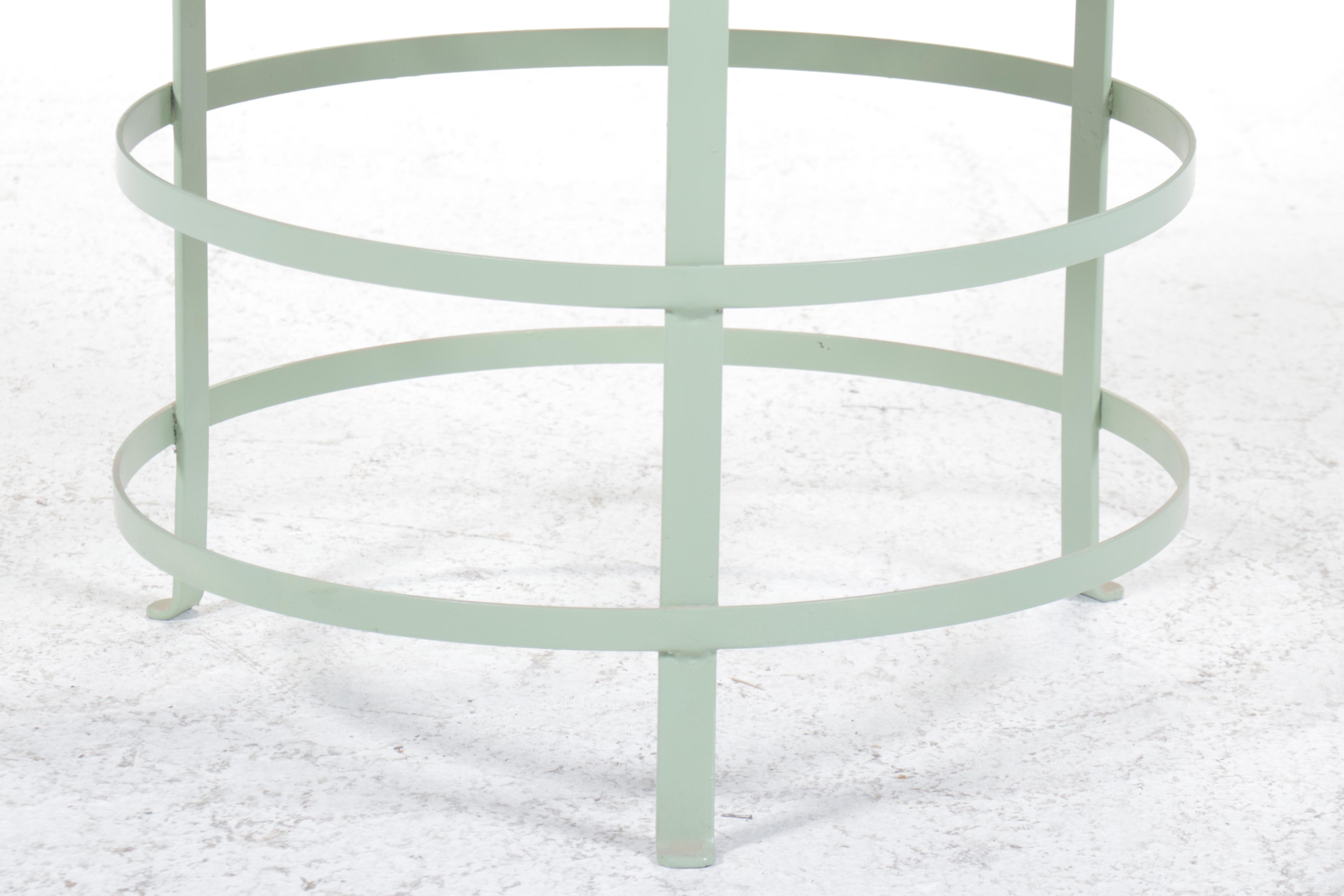 Mint Green-Painted Metal End Table