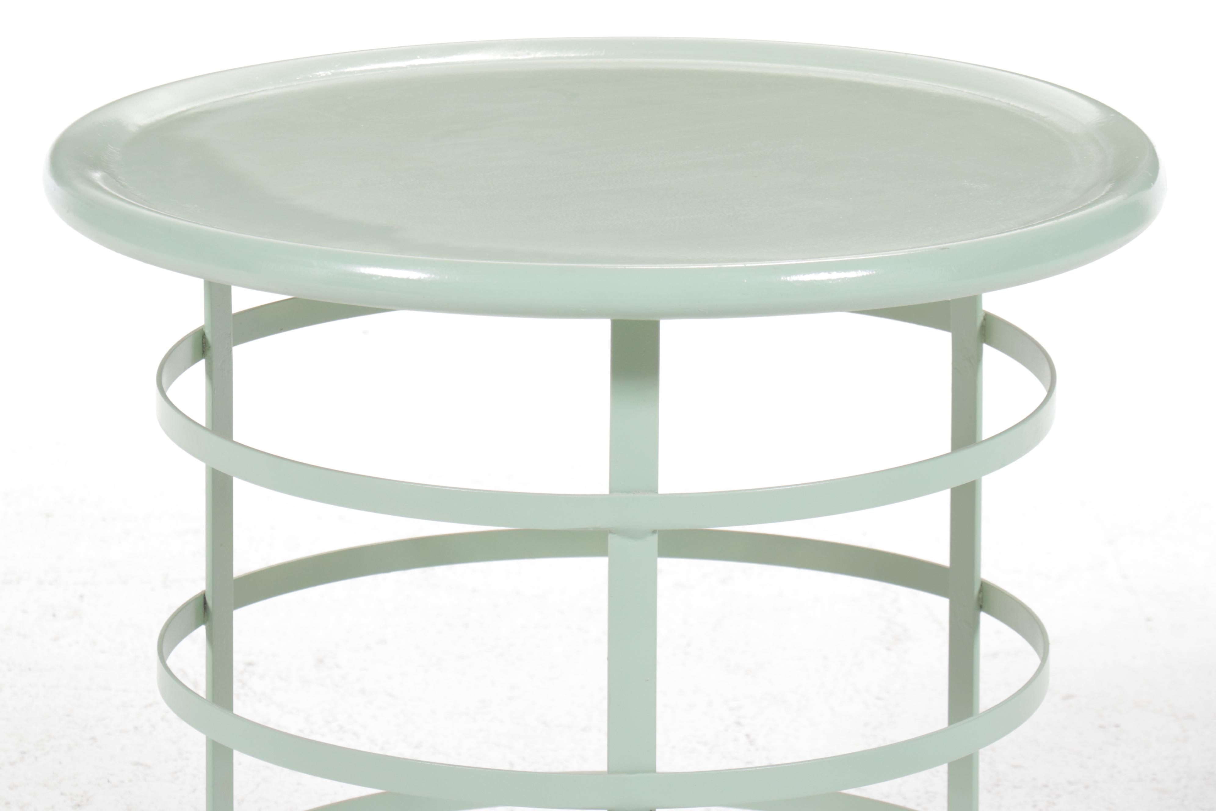 Mint Green-Painted Metal End Table