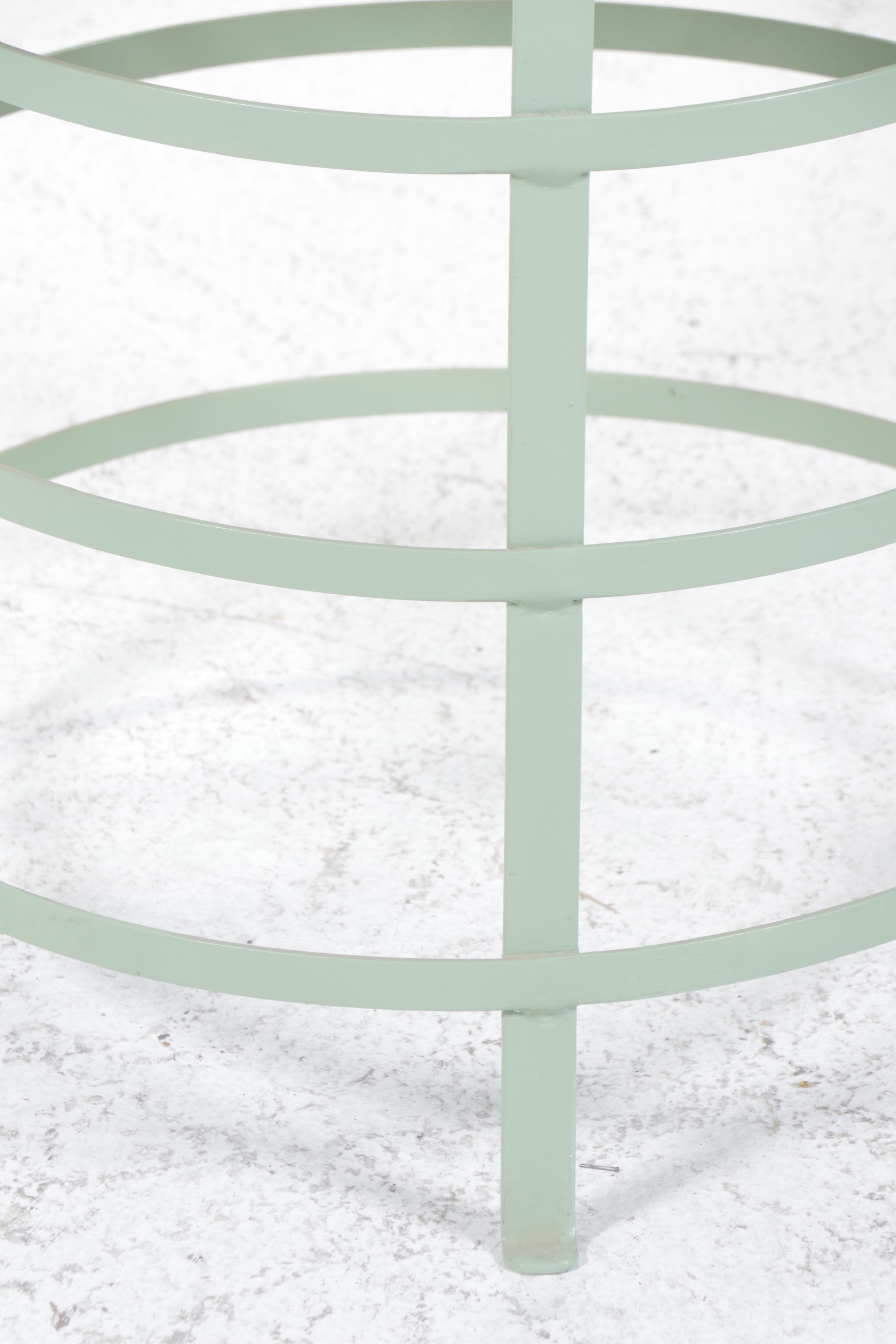 Mint Green-Painted Metal End Table