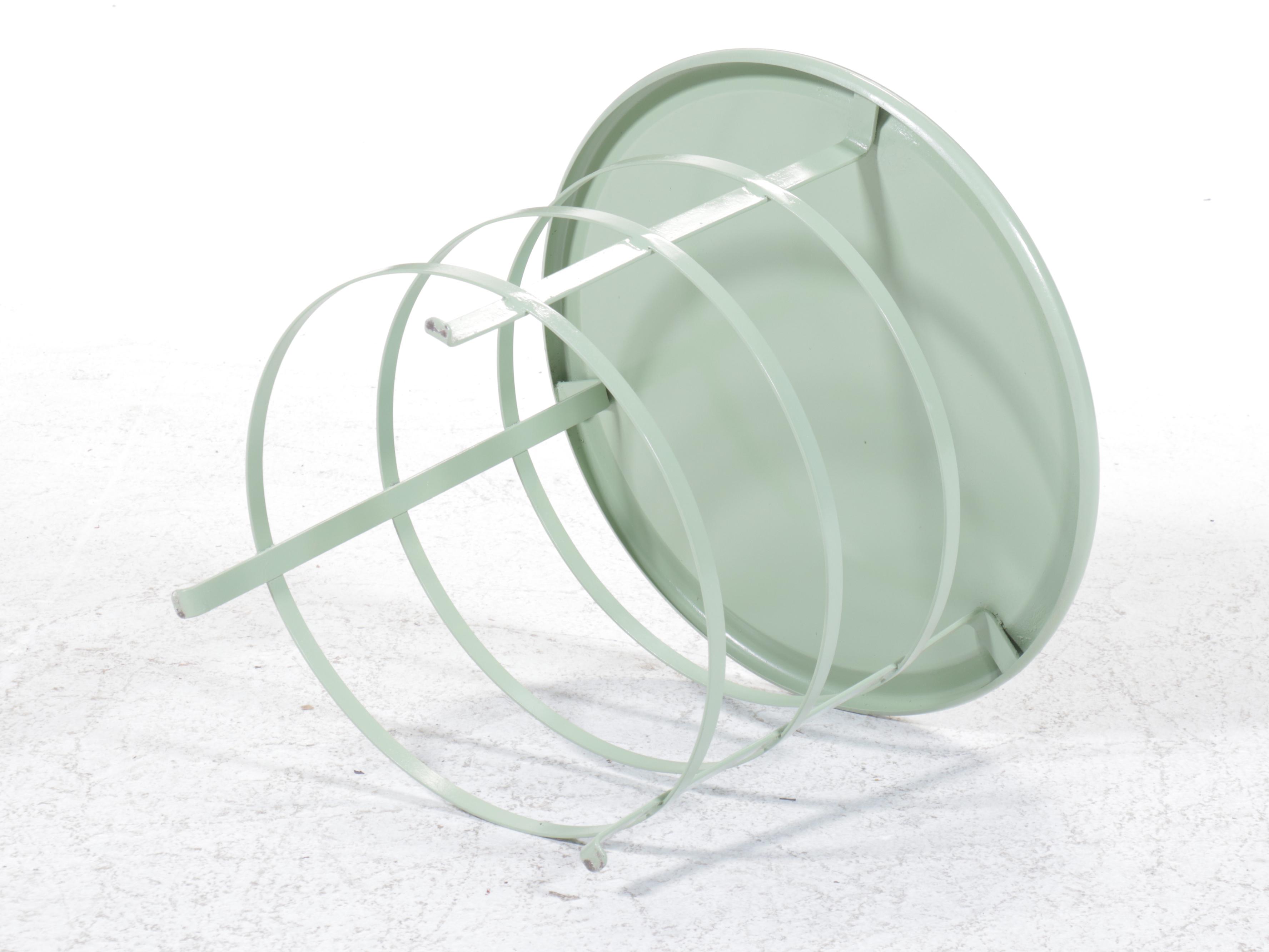 Mint Green-Painted Metal End Table