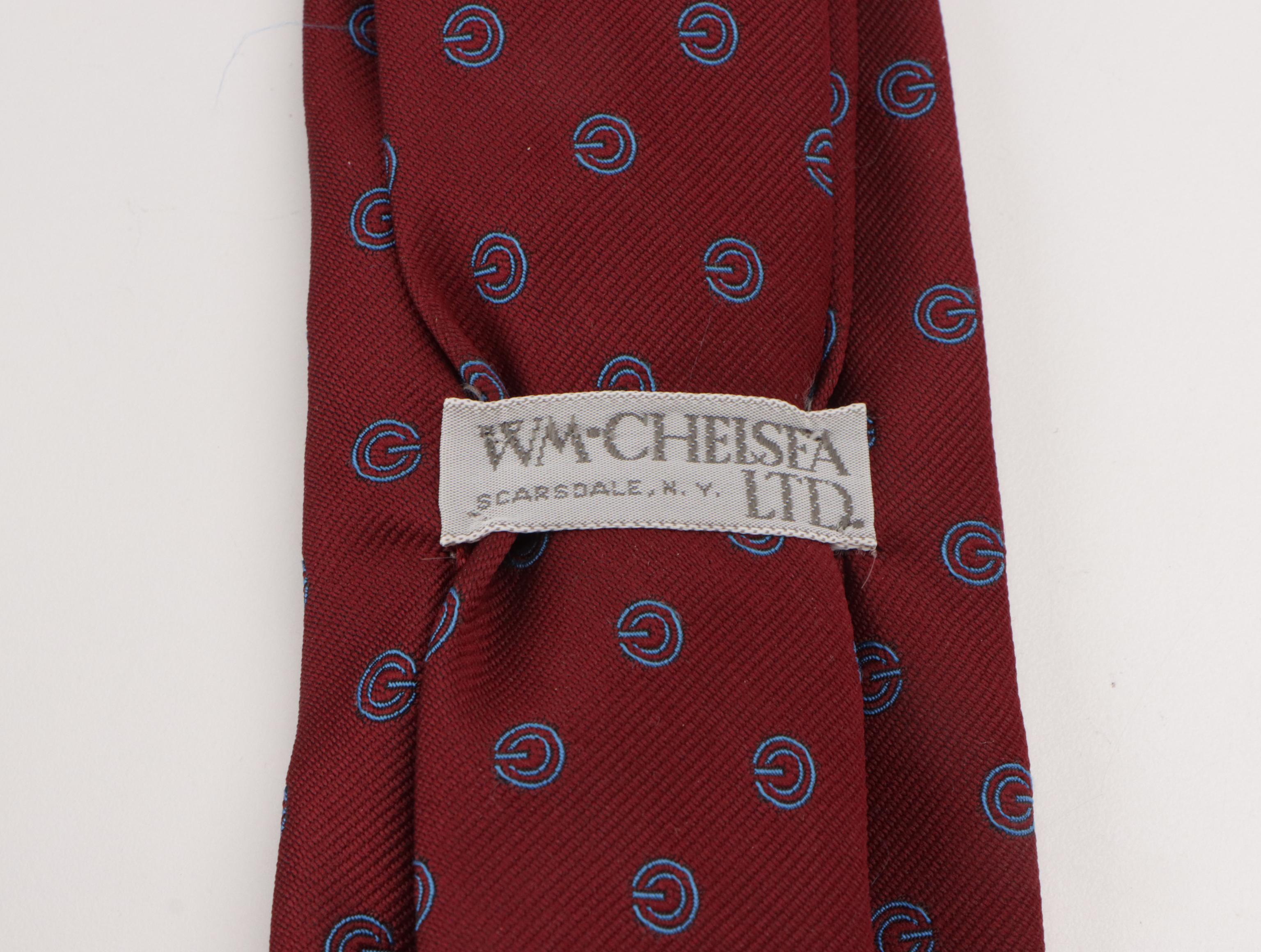 Assorted Vintage Patterned Neckties Featuring Yves Saint Laurent, DKNY, and More