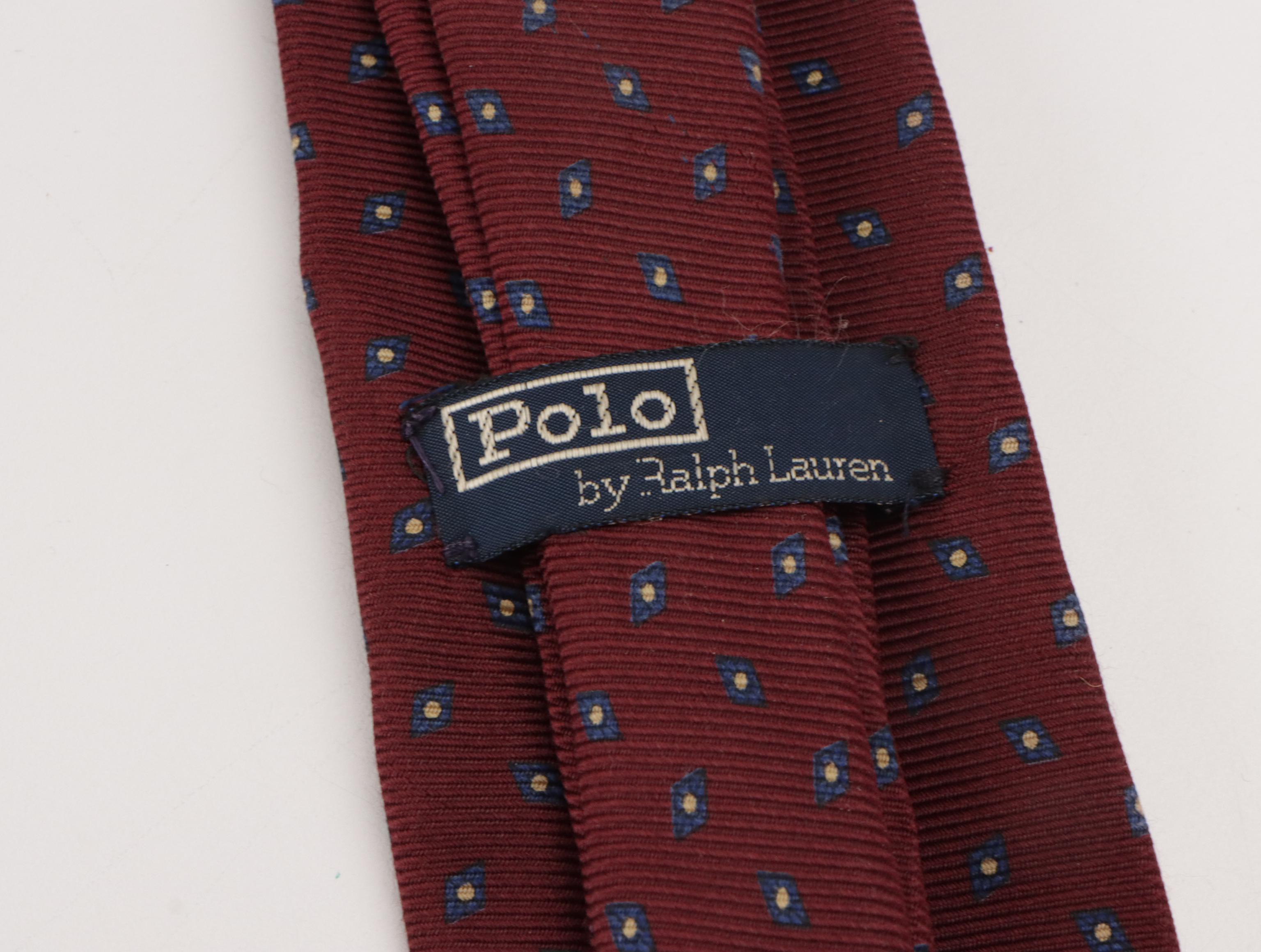 Assorted Vintage Patterned Neckties Featuring Yves Saint Laurent, DKNY, and More