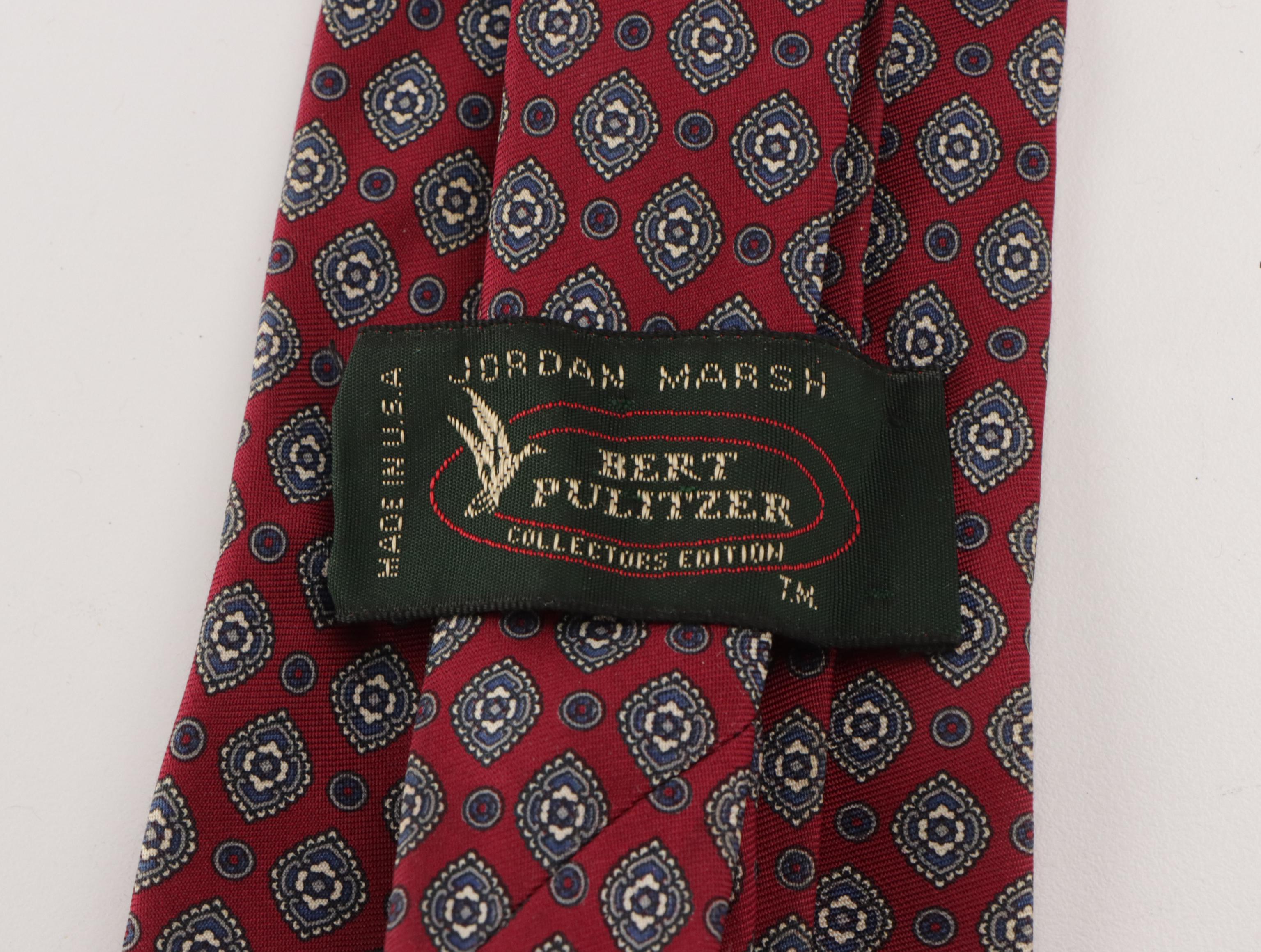 Assorted Vintage Patterned Neckties Featuring Yves Saint Laurent, DKNY, and More