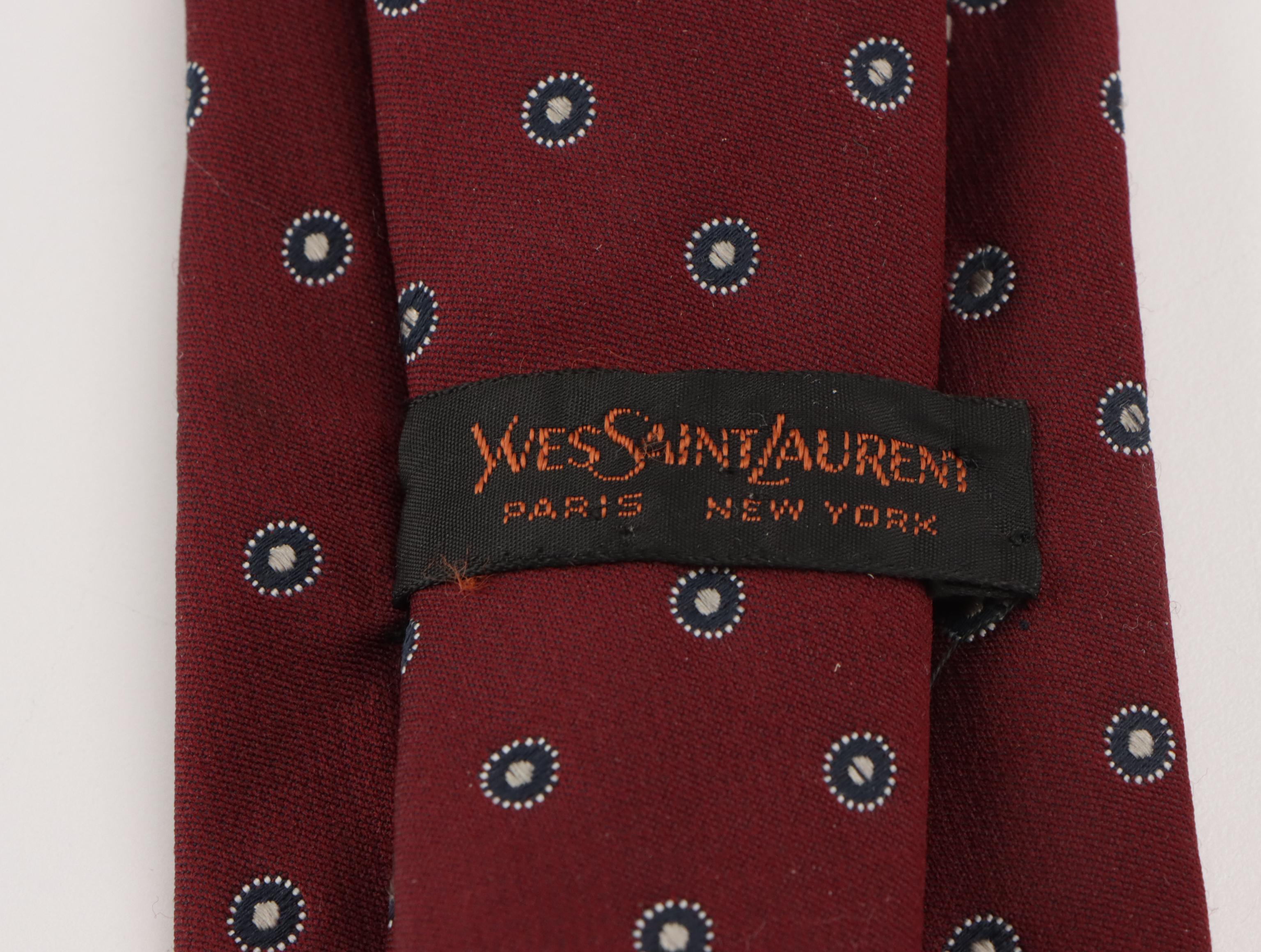 Assorted Vintage Patterned Neckties Featuring Yves Saint Laurent, DKNY, and More