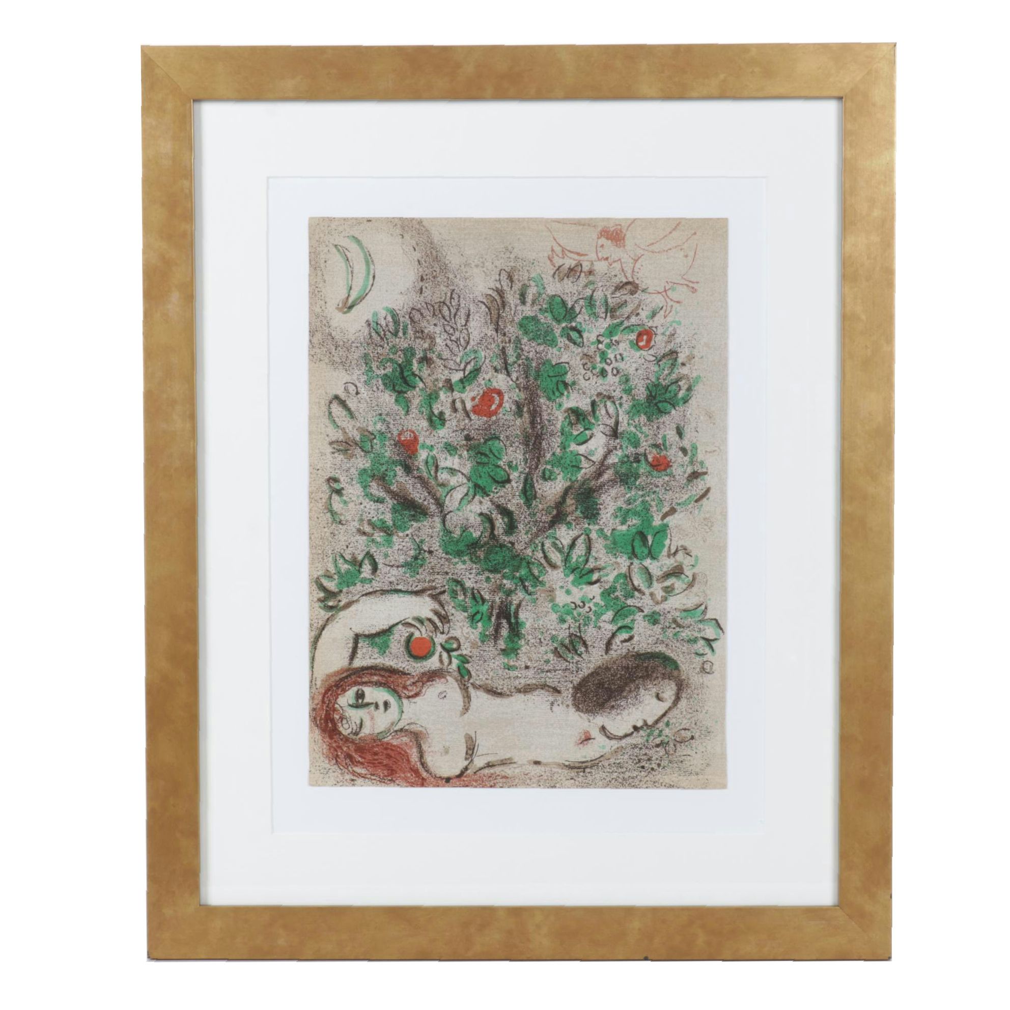 Marc Chagall Color Lithograph "The Garden of Eden"
