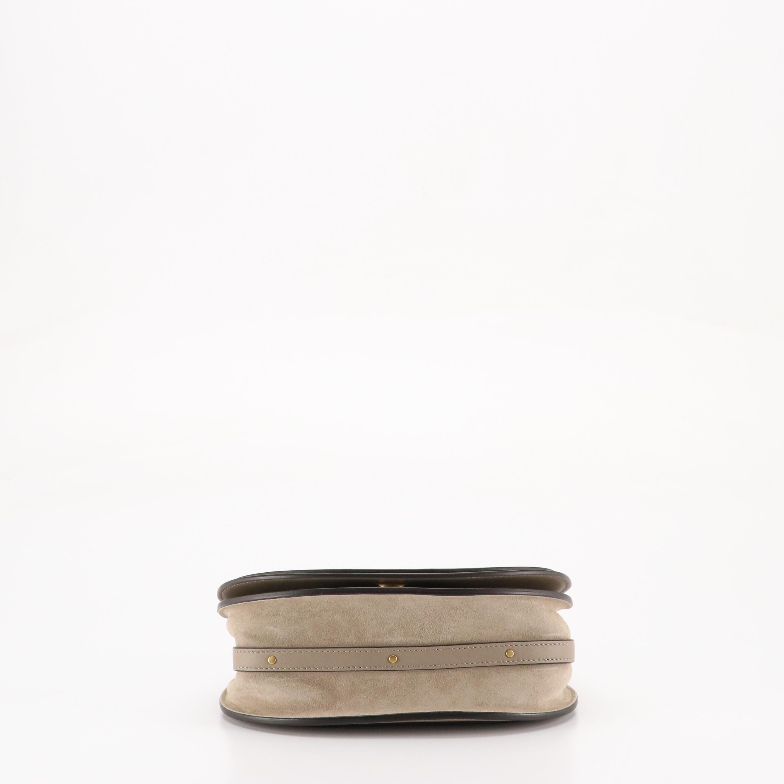 Chloé Medium Nile Bracelet Bag in Motty Grey Leather/Suede