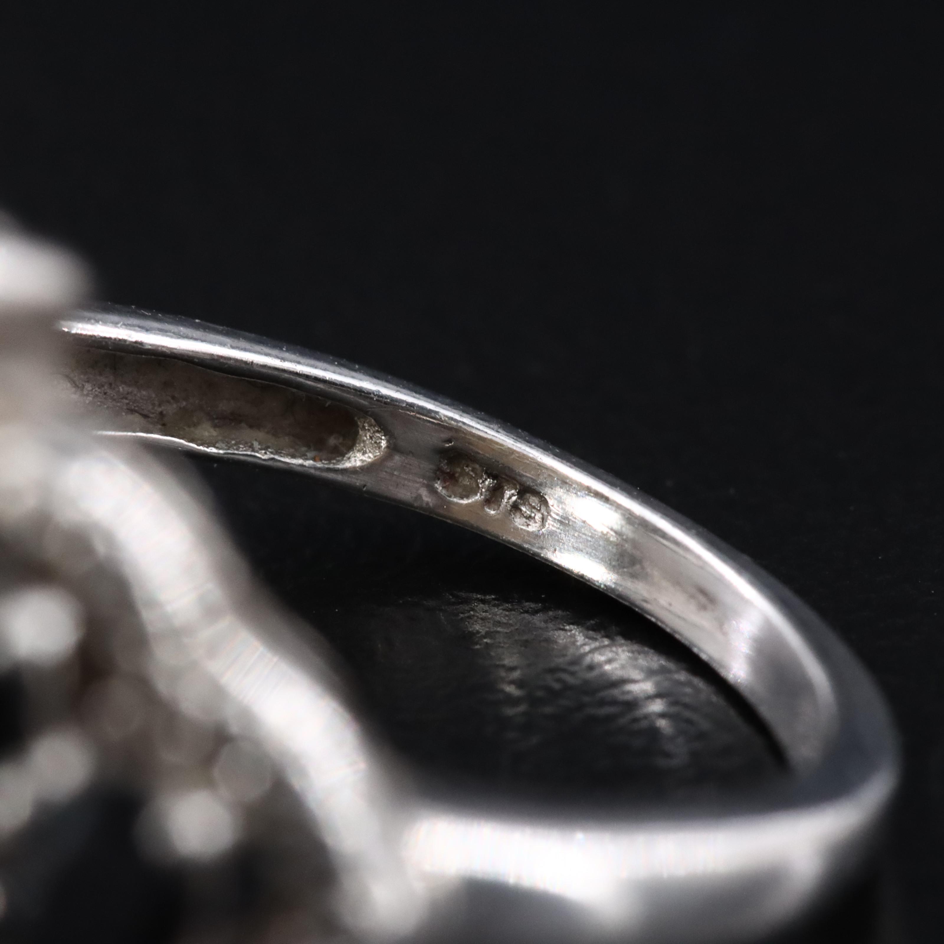 Sterling Druzy and CZ Ring