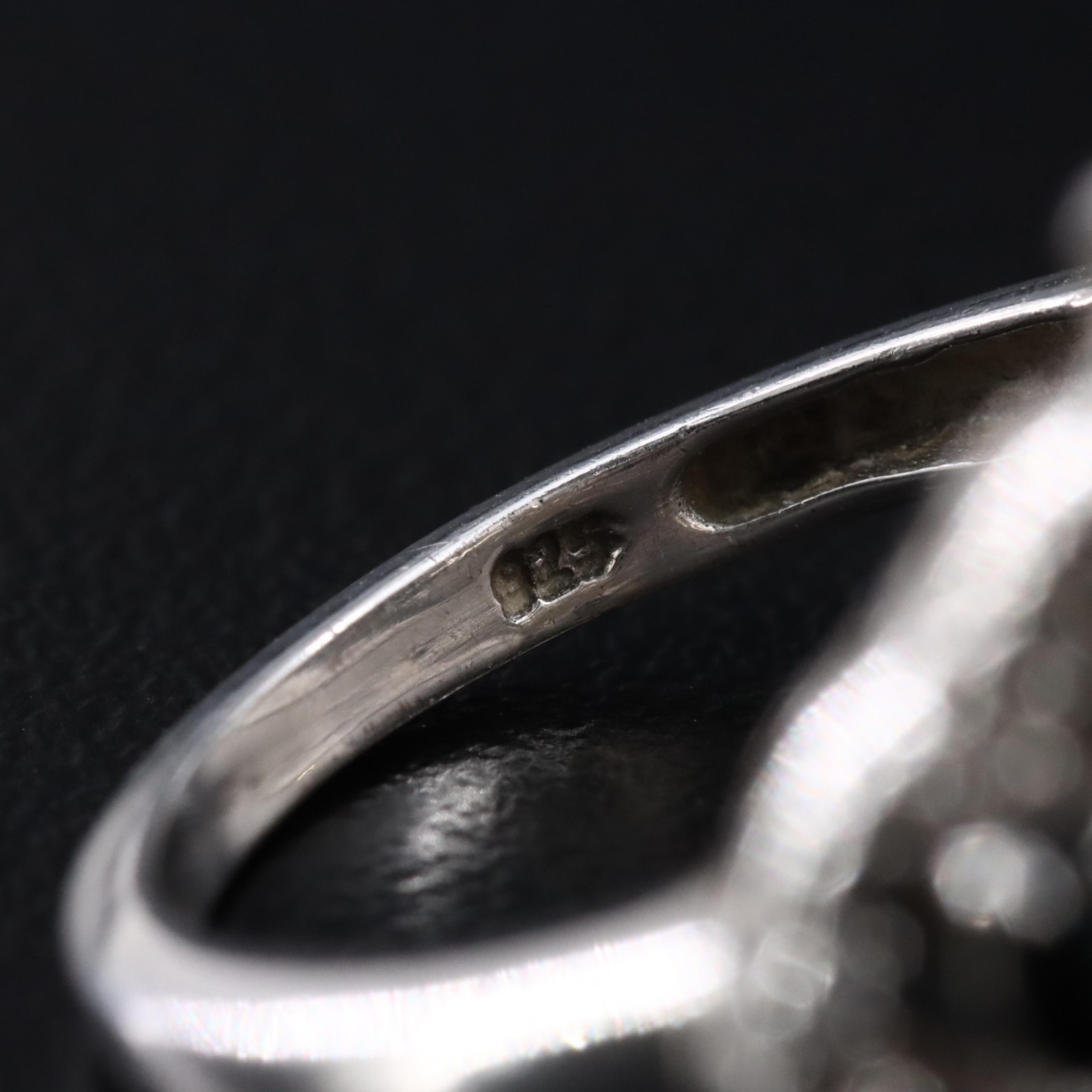 Sterling Druzy and CZ Ring