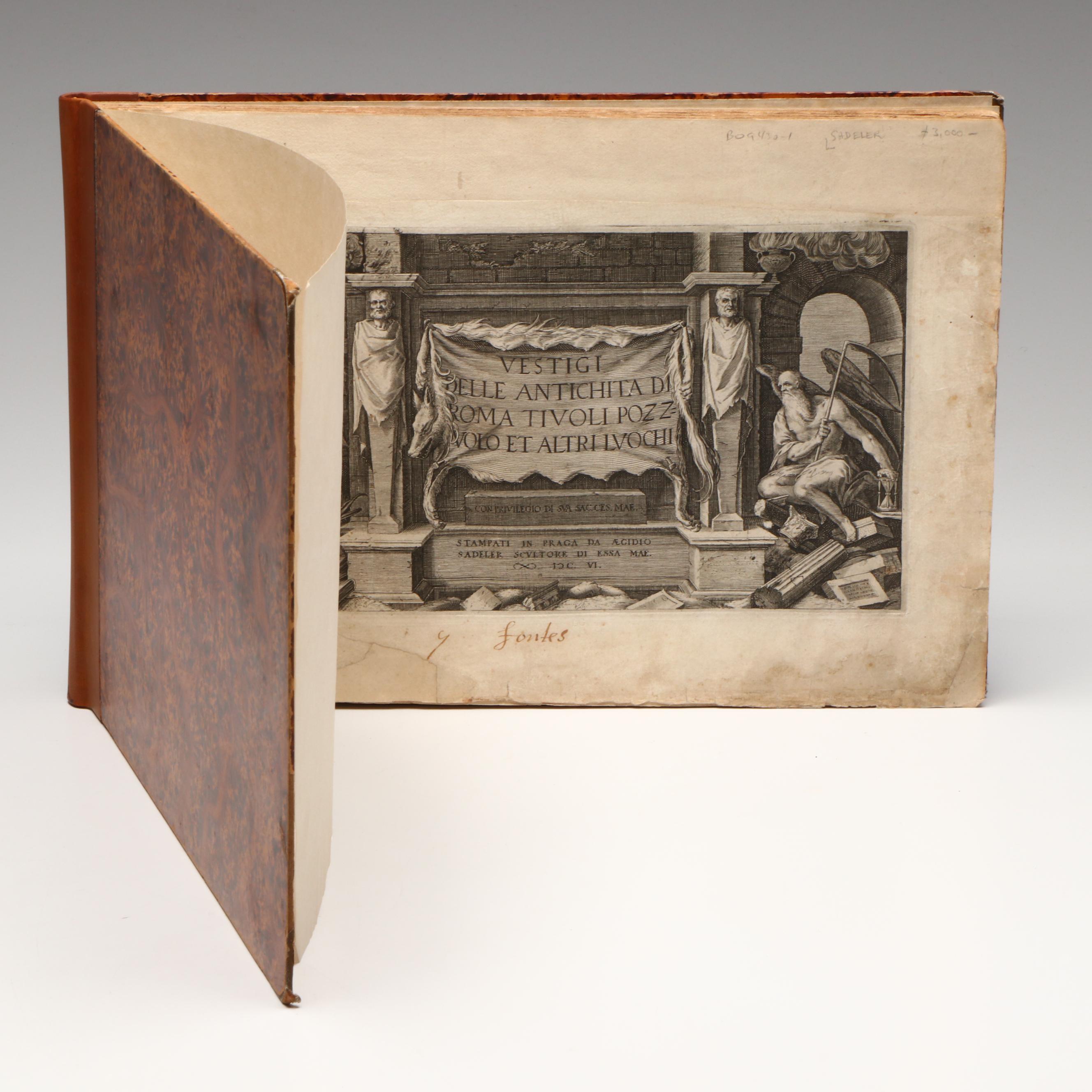 "Vestigi delle antichita di Roma, Tiuoli, Pozzuolo" by Marco Sadeler, 1606